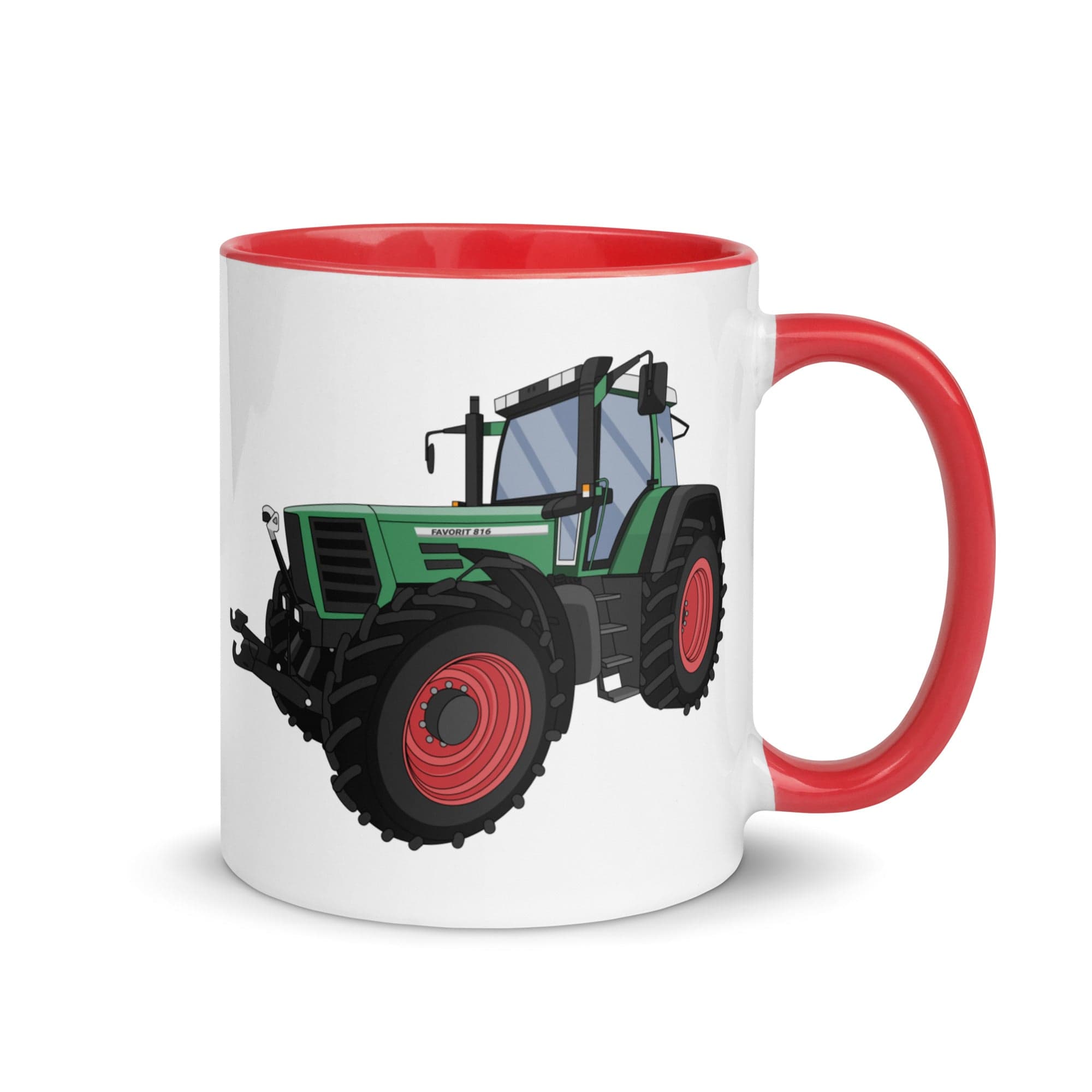 The Tractors Mugs Store Red Fendt Favorit 816 | Mug with Color Inside Quality Farmers Merch