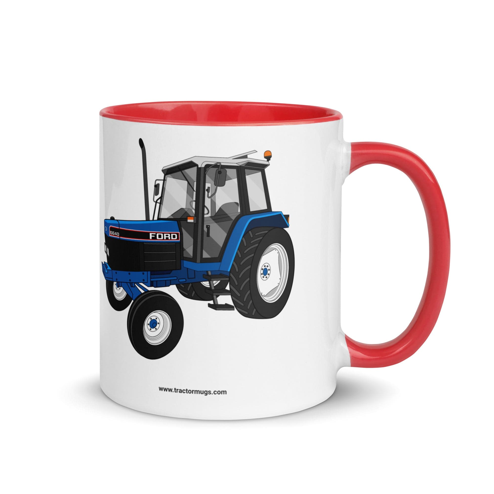 The Tractors Mugs Store Red Ford 6640 SE 2WD | Mug with Color Inside Quality Farmers Merch
