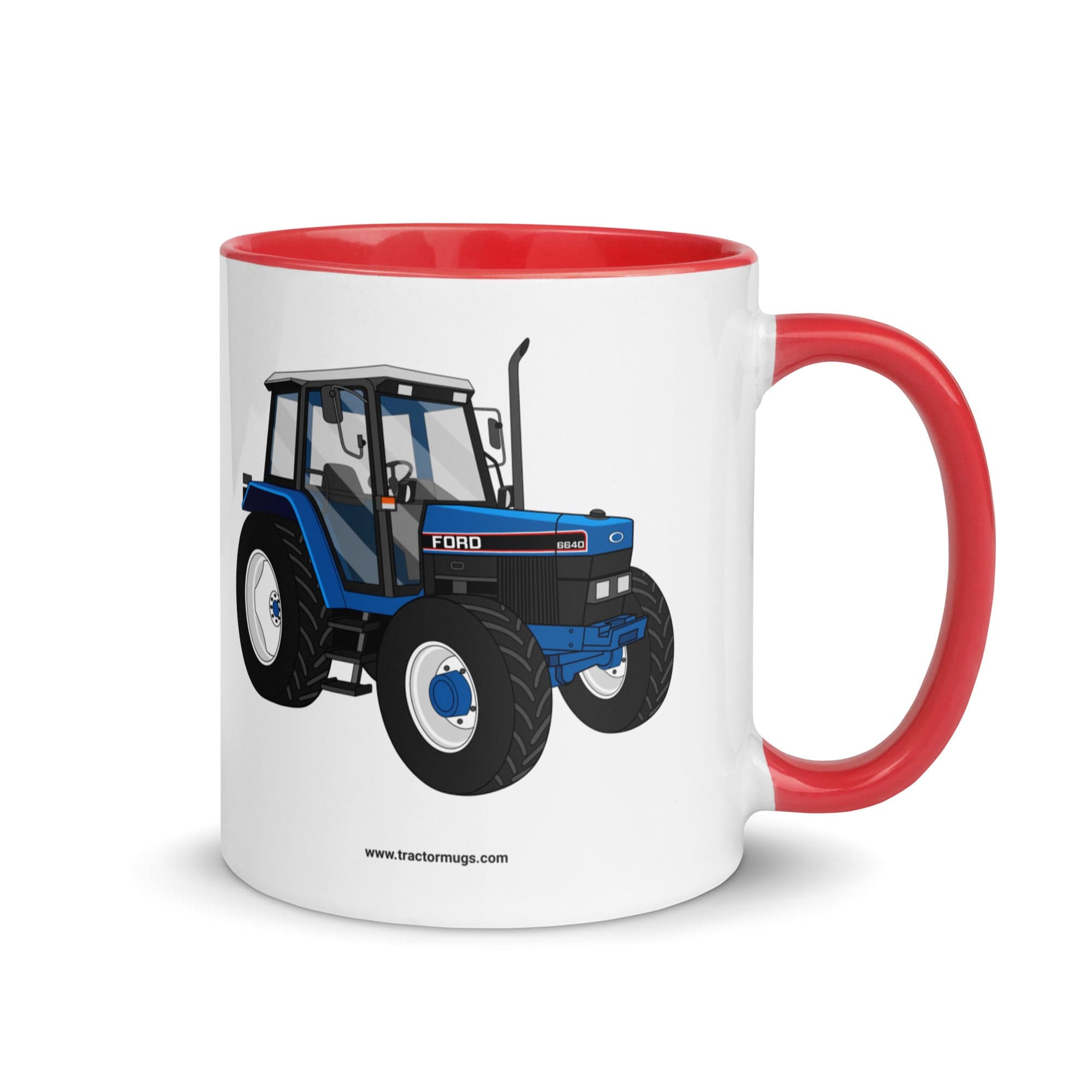 The Tractors Mugs Store Red Ford 6640 SE 4WD | Mug with Color Inside Quality Farmers Merch