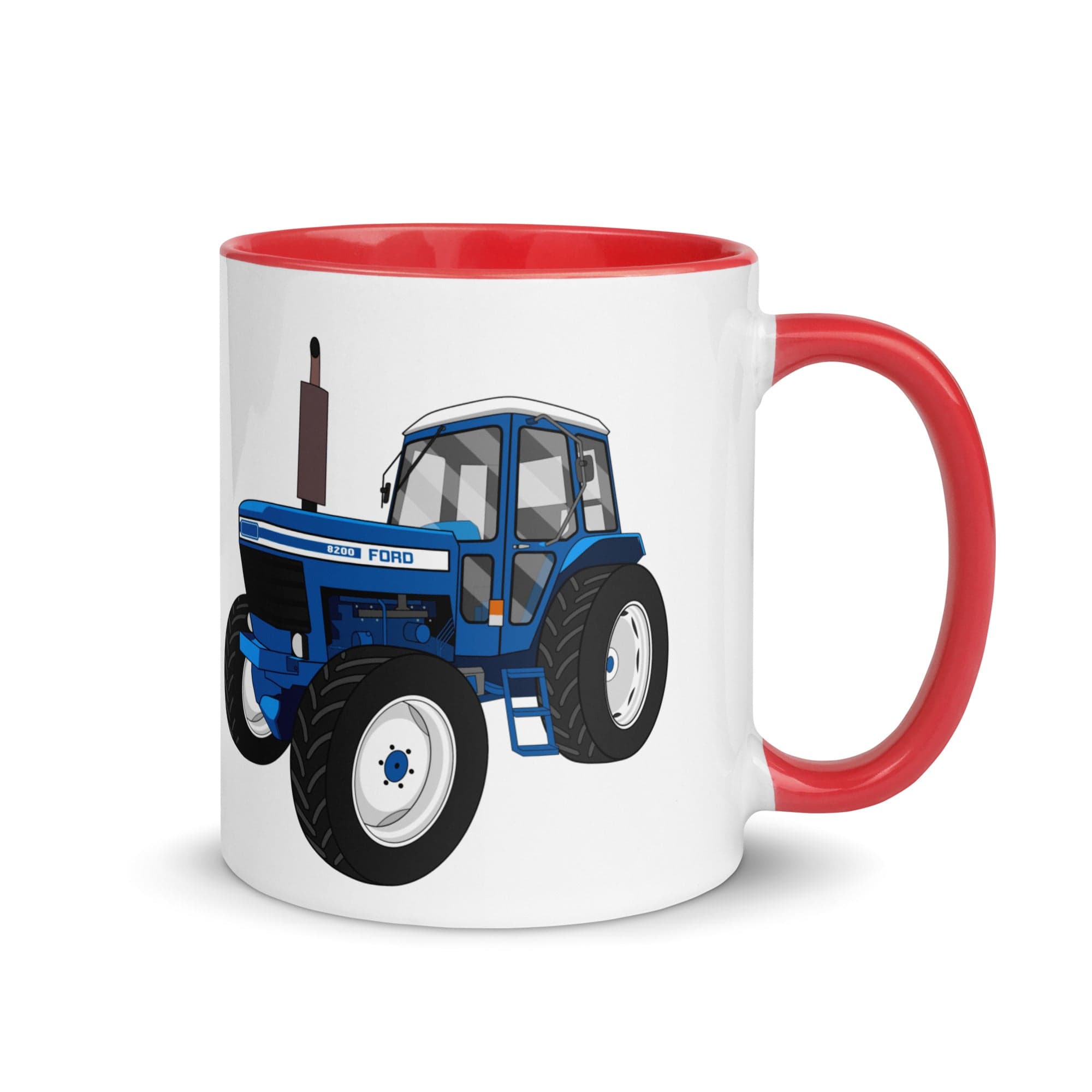 The Tractors Mugs Store Red Ford 8200 Mug with Color Inside Quality Farmers Merch