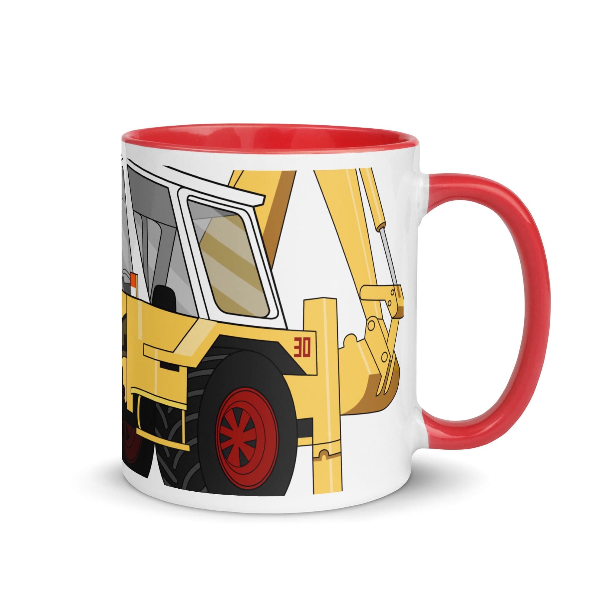 The Tractors Mugs Store Red JCB 3D 2.0 Mug with Color Inside Quality Farmers Merch