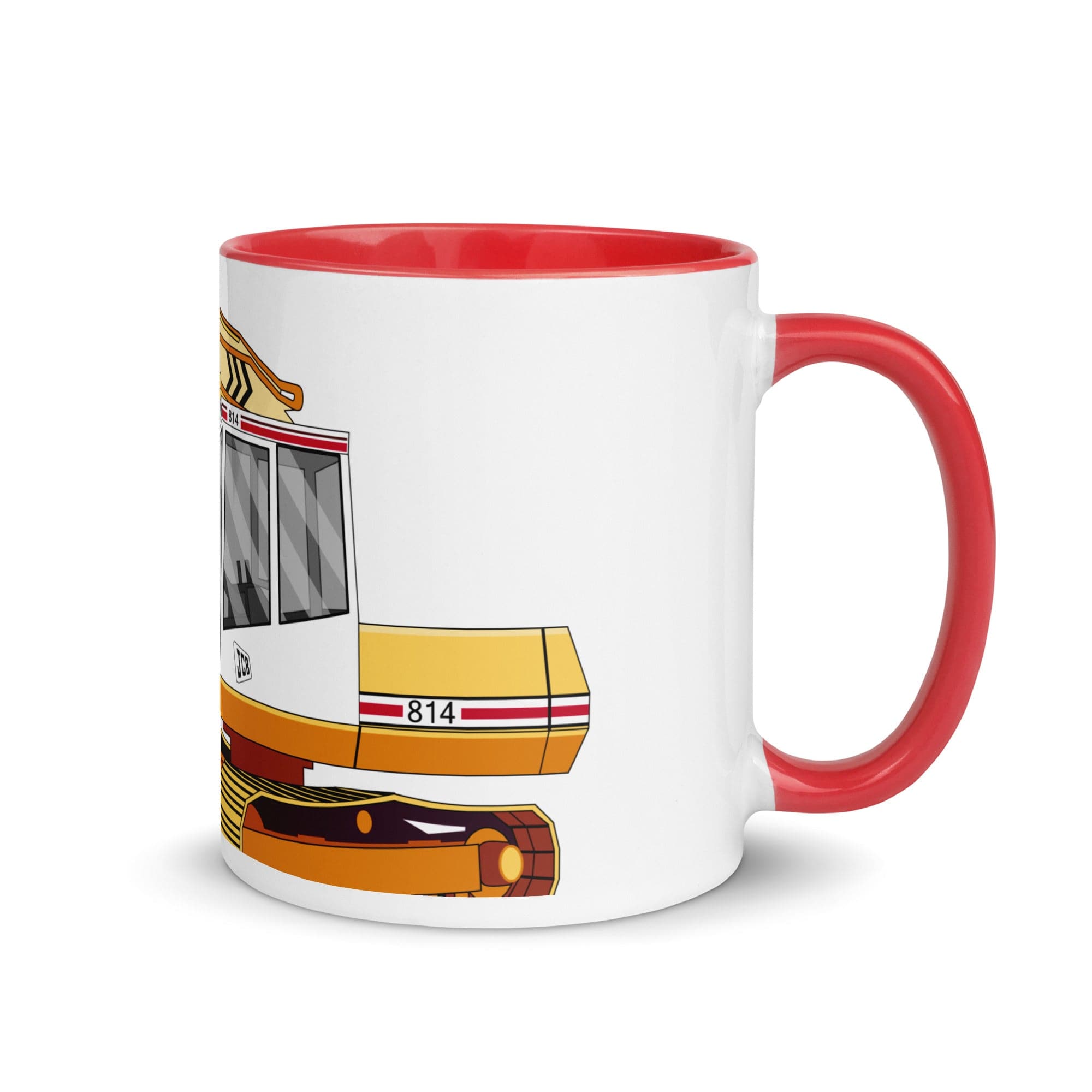 The Tractors Mugs Store Red JCB 814 Super 2.0 Mug with Color Inside Quality Farmers Merch