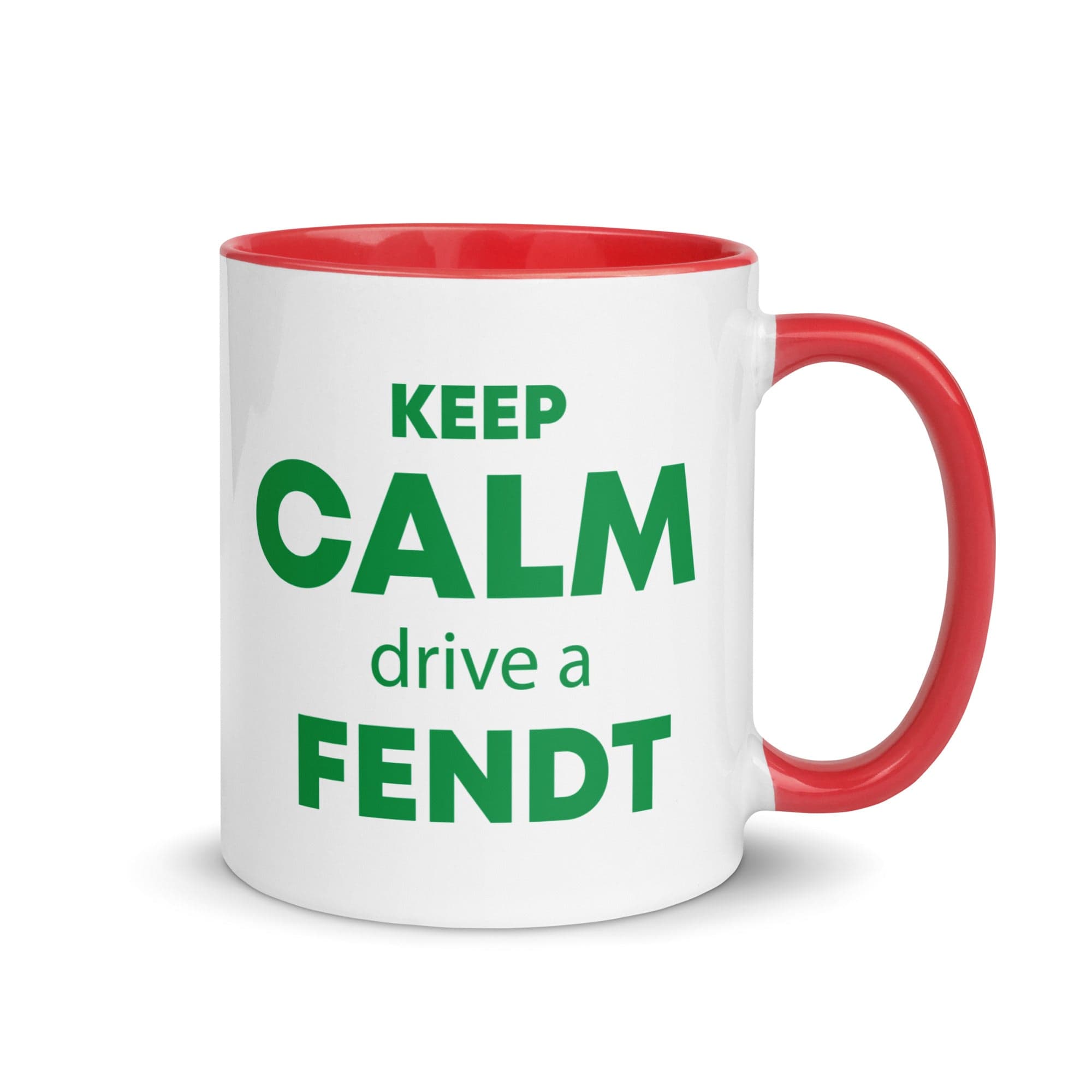 The Tractors Mugs Store Red KEEP CALM drive a FENDT Mug with Color Inside Quality Farmers Merch