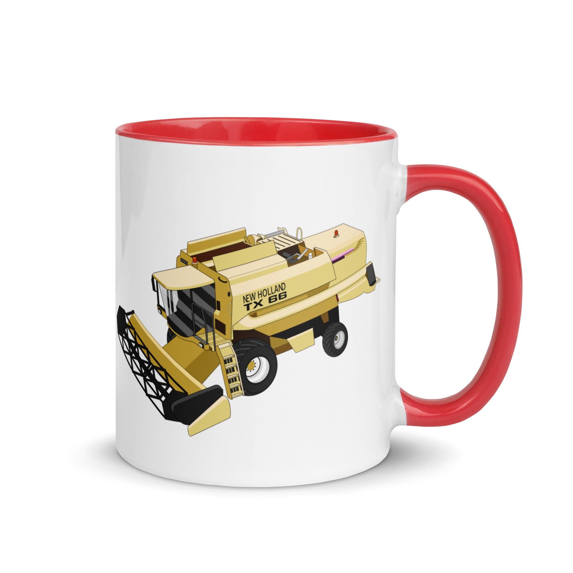 The Tractors Mugs Store Red New Holland TX 66 Combine Harvester Mug with Color Inside Quality Farmers Merch