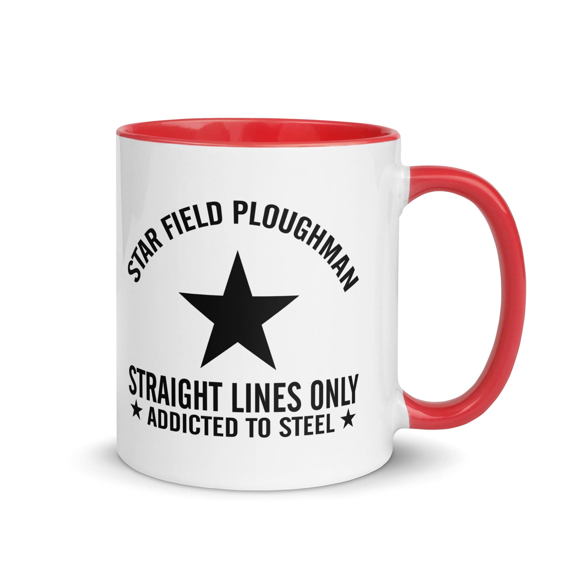 The Tractors Mugs Store Red Star Field Ploughman Mug with Color Inside Quality Farmers Merch