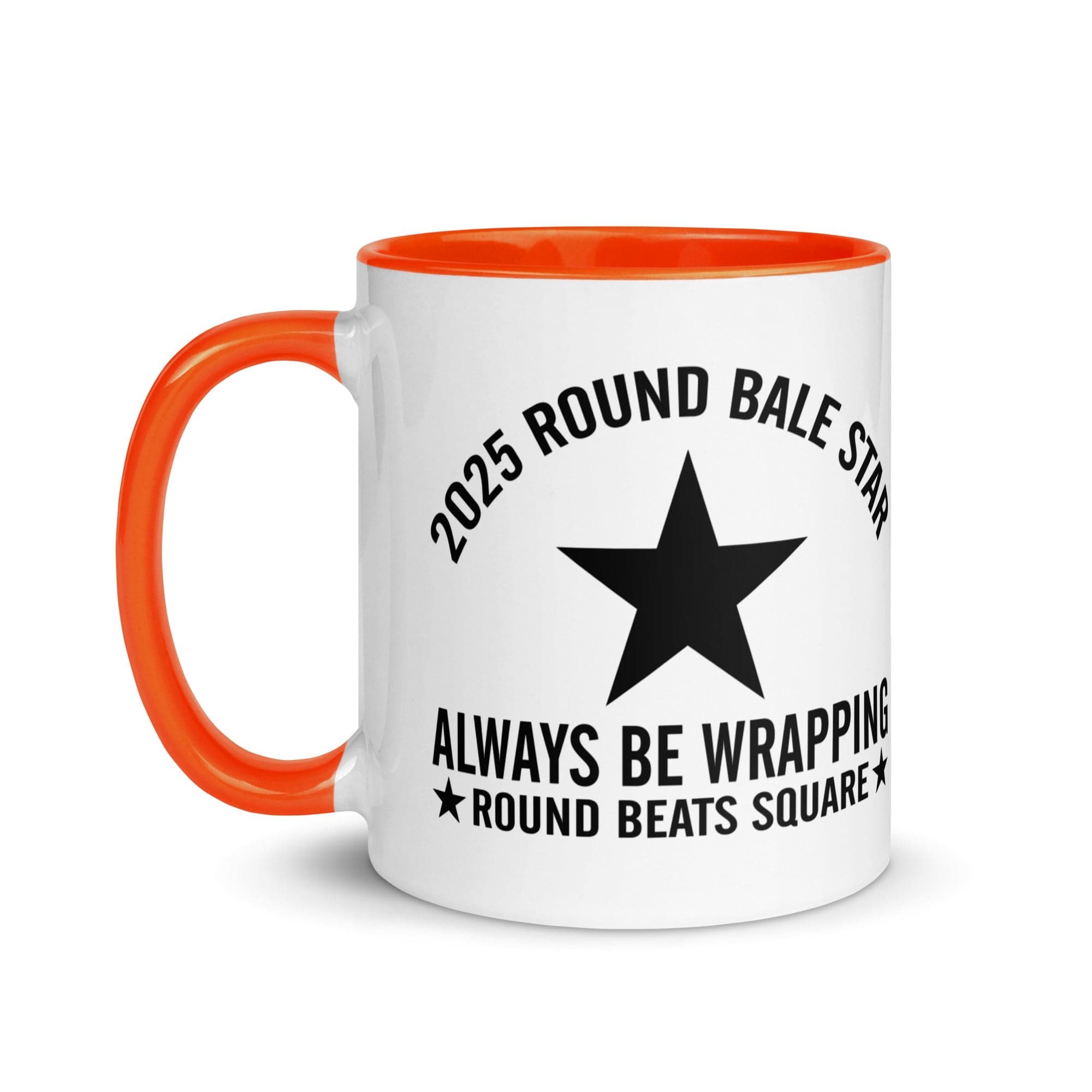 The Tractors Mugs Store Round Bale Star Mug with Color Inside Quality Farmers Merch