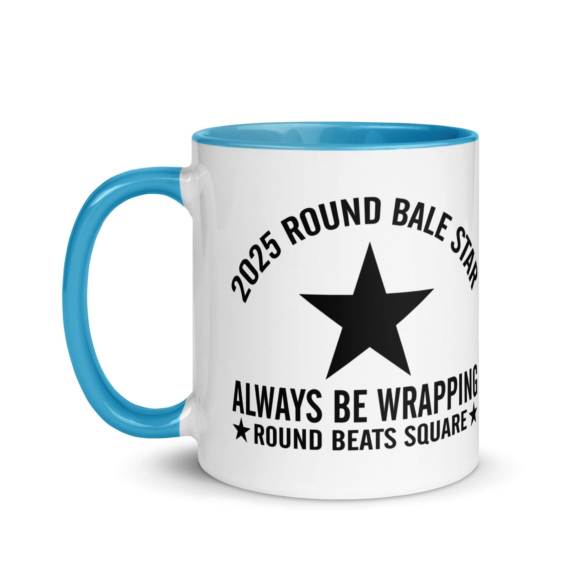 The Tractors Mugs Store Round Bale Star Mug with Color Inside Quality Farmers Merch