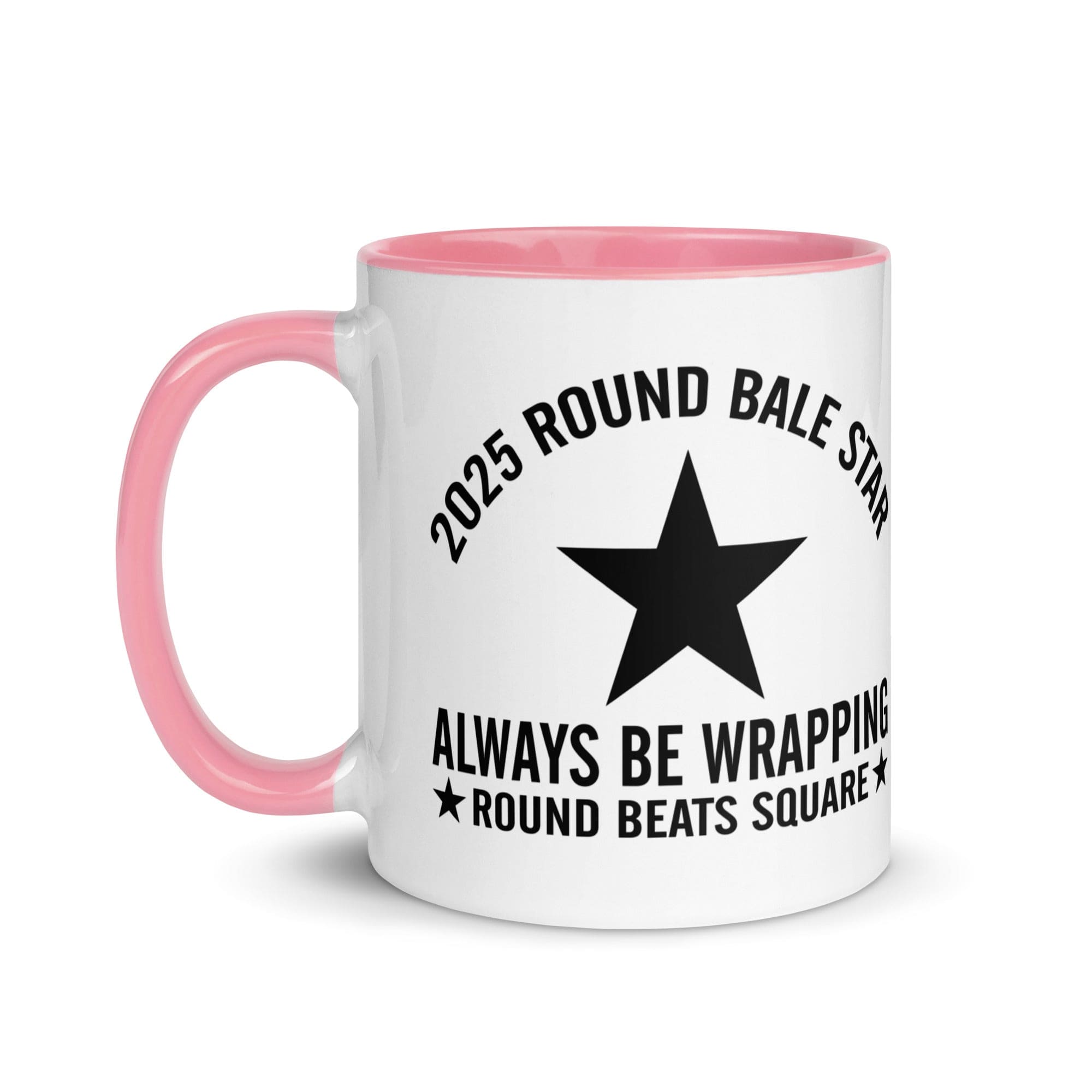 The Tractors Mugs Store Round Bale Star Mug with Color Inside Quality Farmers Merch