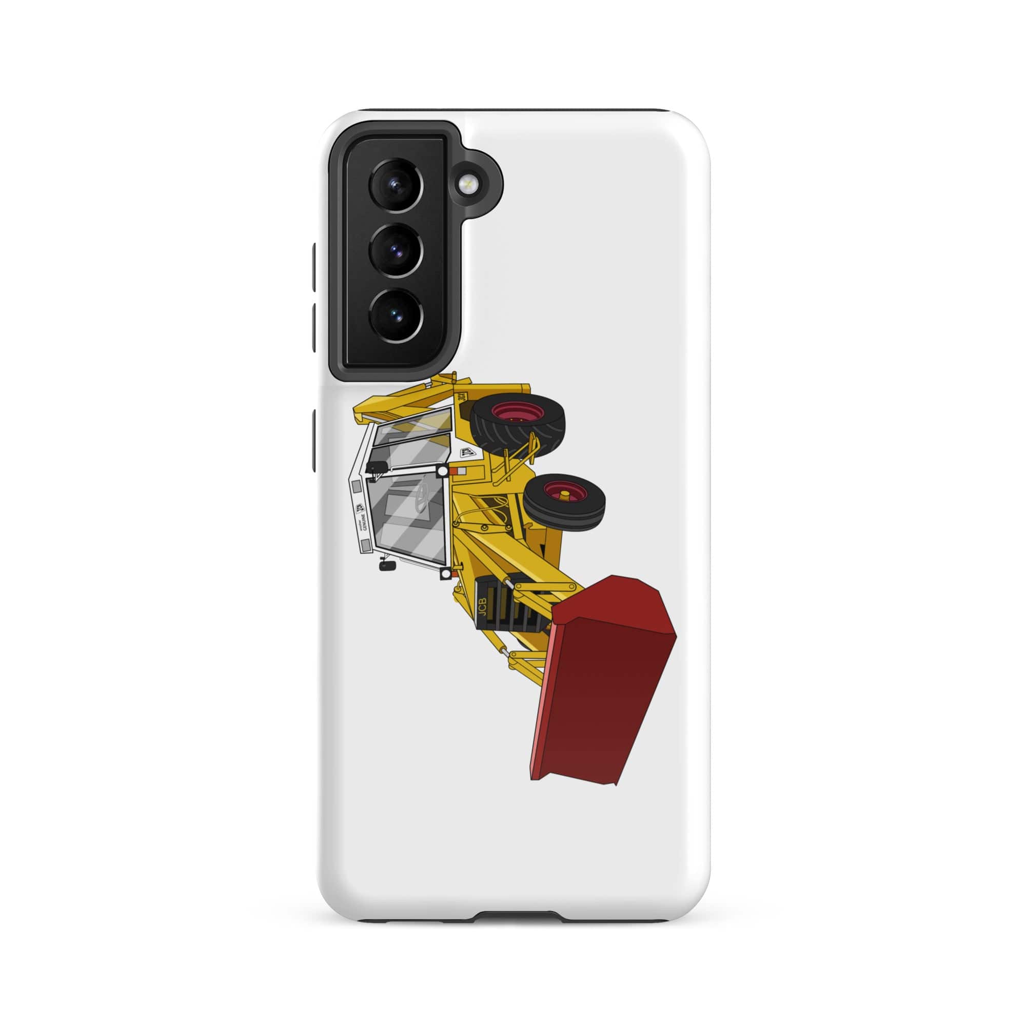 The Tractors Mugs Store Samsung Galaxy S21 FE JCB 3CX White Cabin 2WD Tough case for SamsungĀ® Quality Farmers Merch