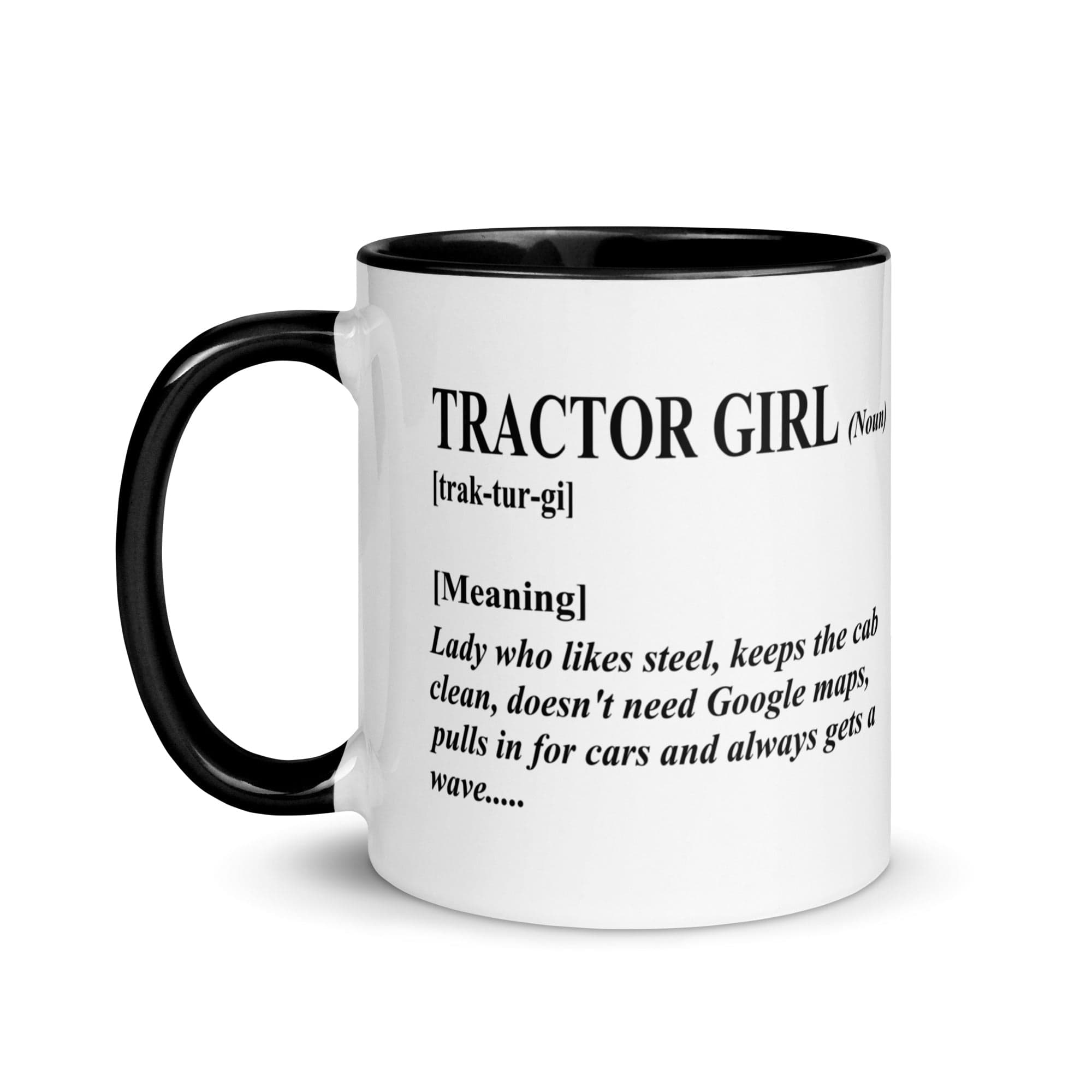 The Tractors Mugs Store Tractor Girl Mug with Color Inside Quality Farmers Merch