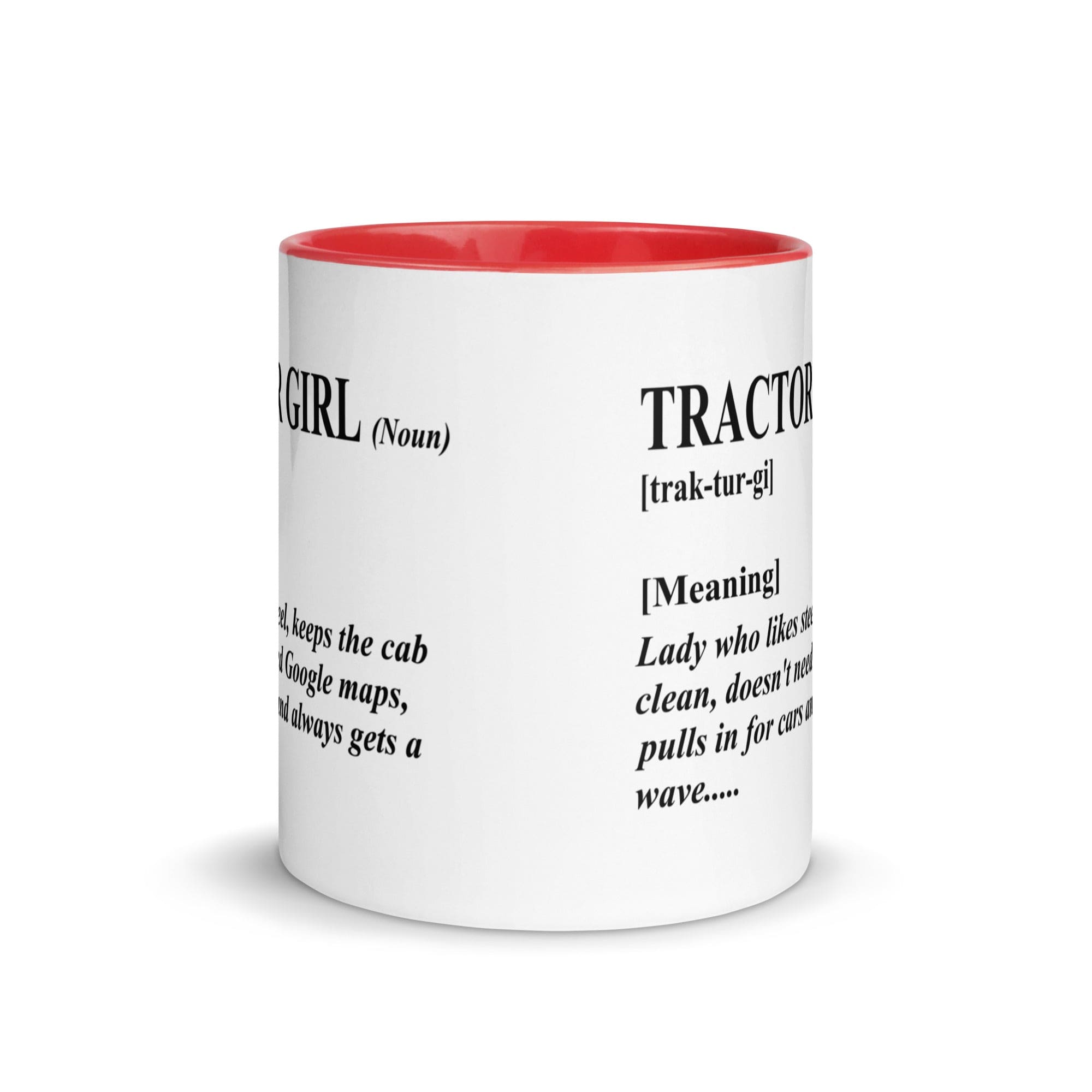 The Tractors Mugs Store Tractor Girl Mug with Color Inside Quality Farmers Merch
