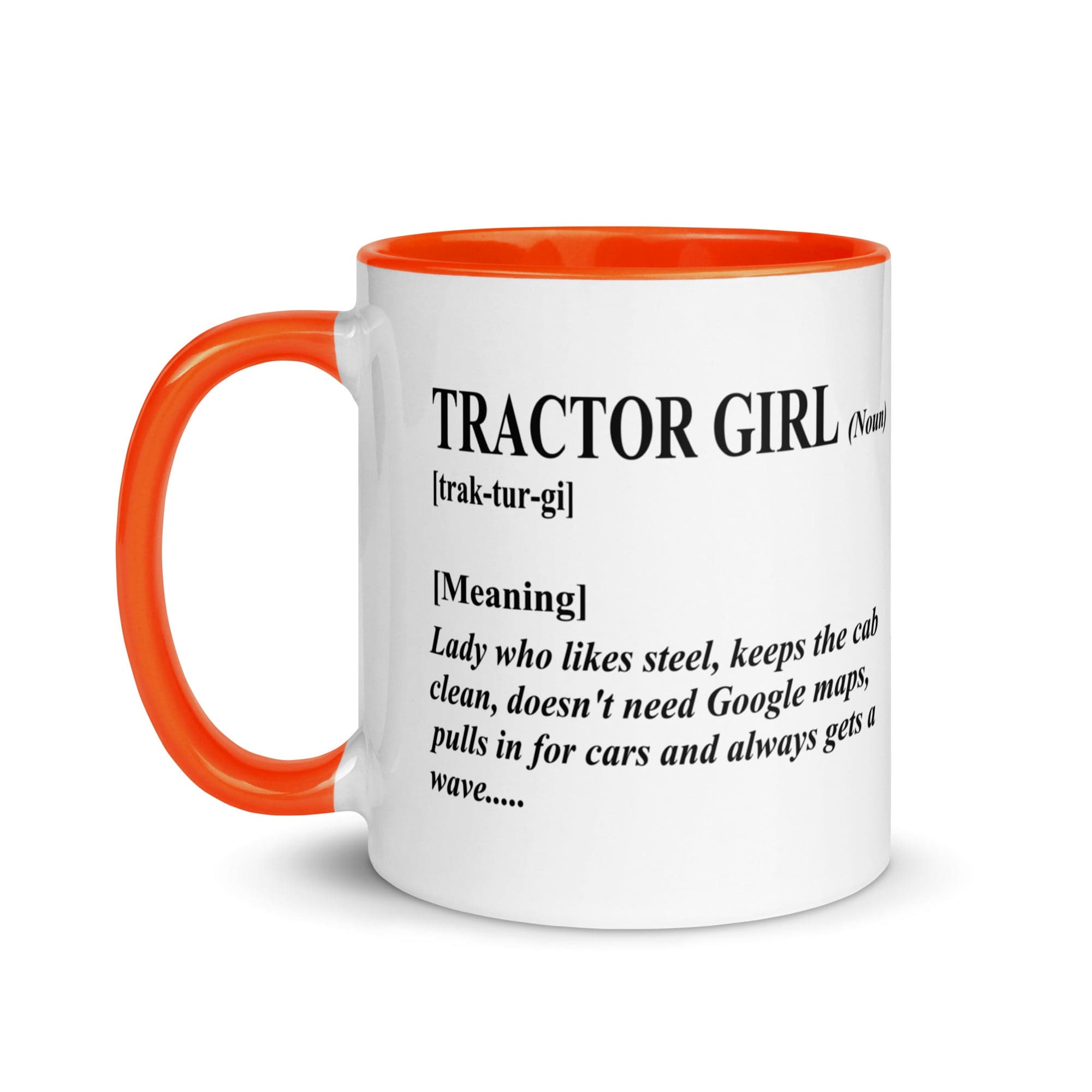 The Tractors Mugs Store Tractor Girl Mug with Color Inside Quality Farmers Merch