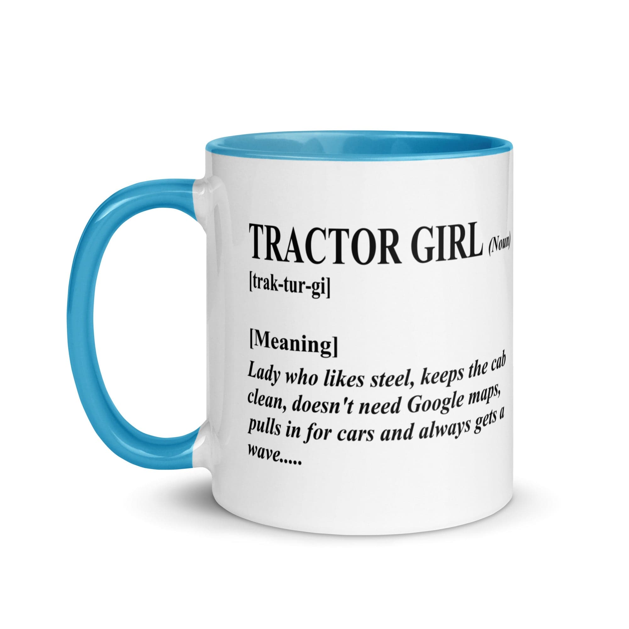 The Tractors Mugs Store Tractor Girl Mug with Color Inside Quality Farmers Merch