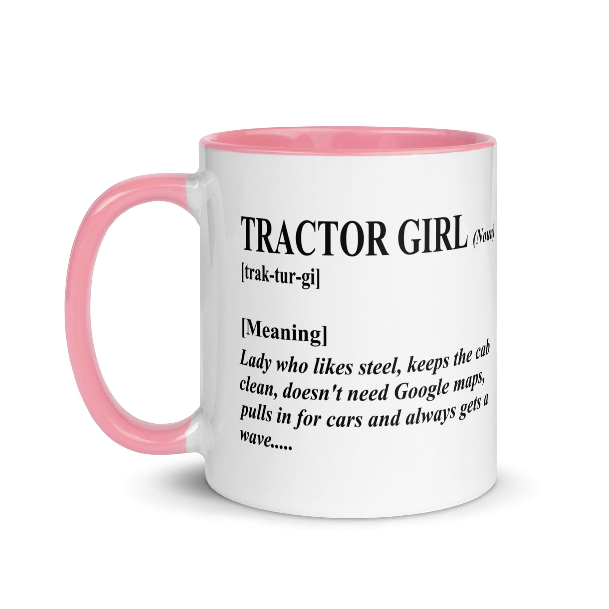The Tractors Mugs Store Tractor Girl Mug with Color Inside Quality Farmers Merch