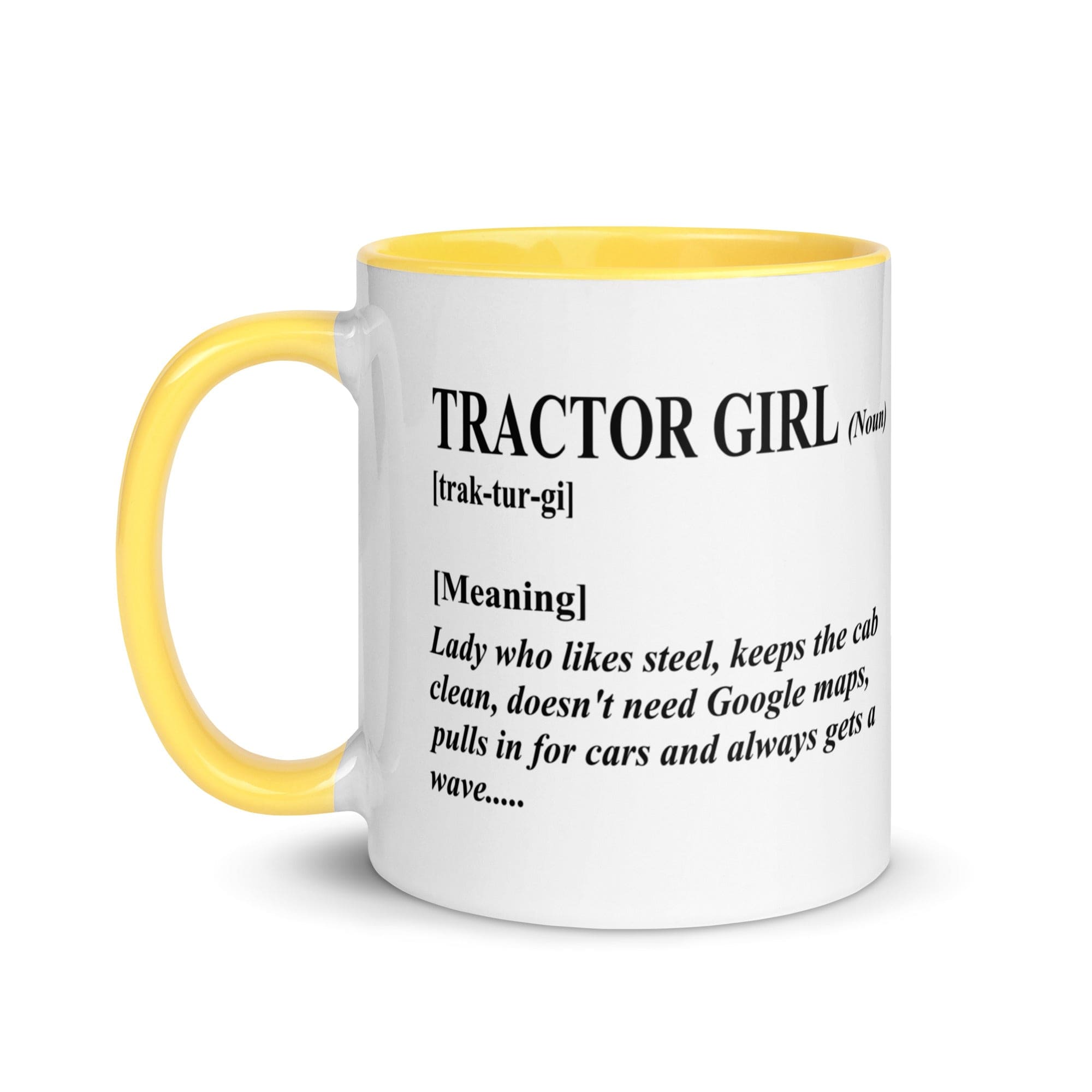 The Tractors Mugs Store Tractor Girl Mug with Color Inside Quality Farmers Merch