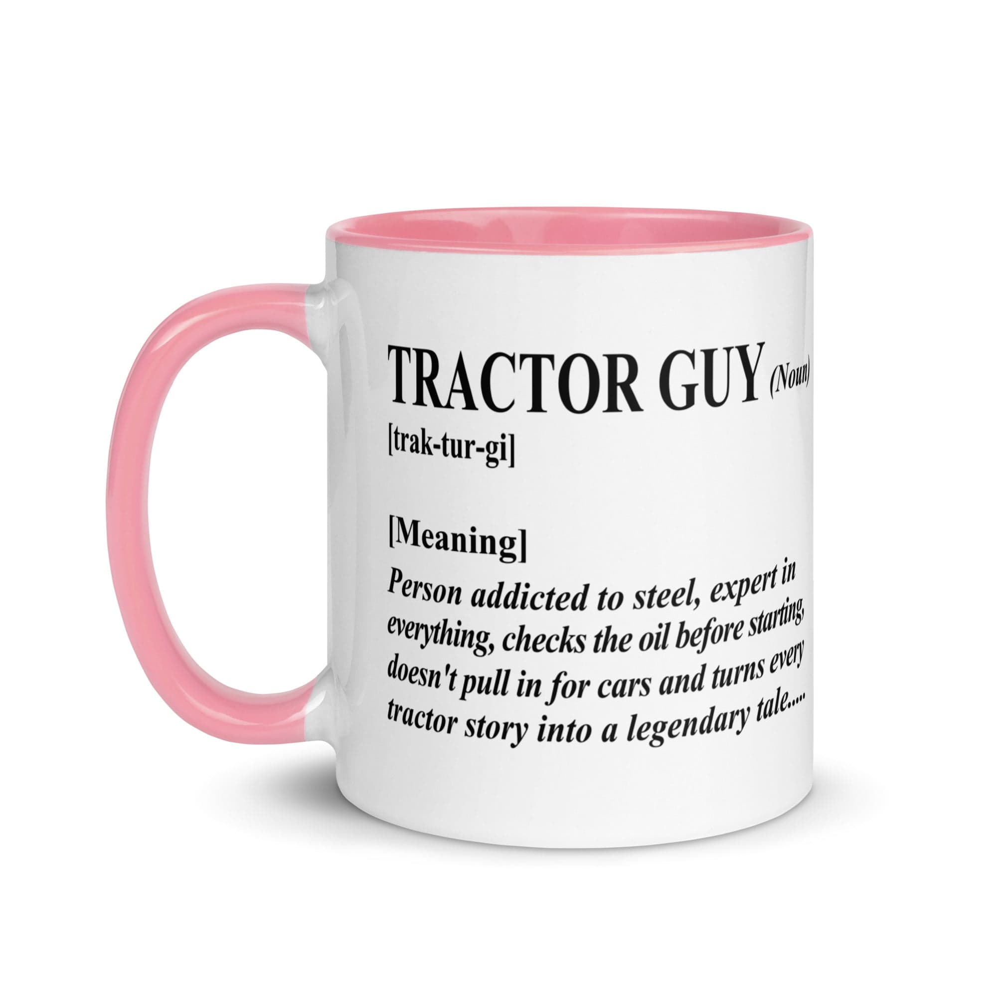 The Tractors Mugs Store Tractor Guy Mug with Color Inside Quality Farmers Merch