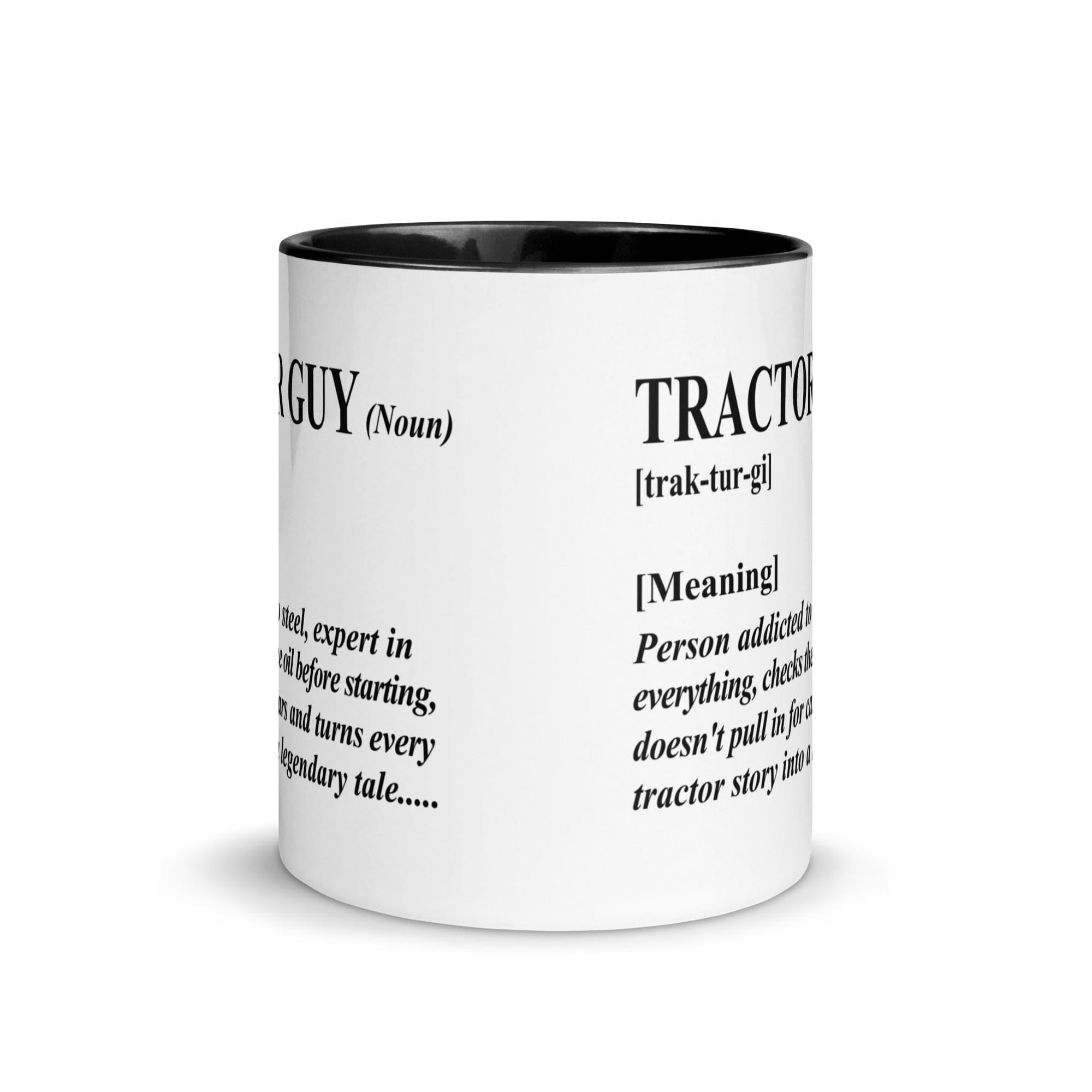 The Tractors Mugs Store Tractor Guy Mug with Color Inside Quality Farmers Merch