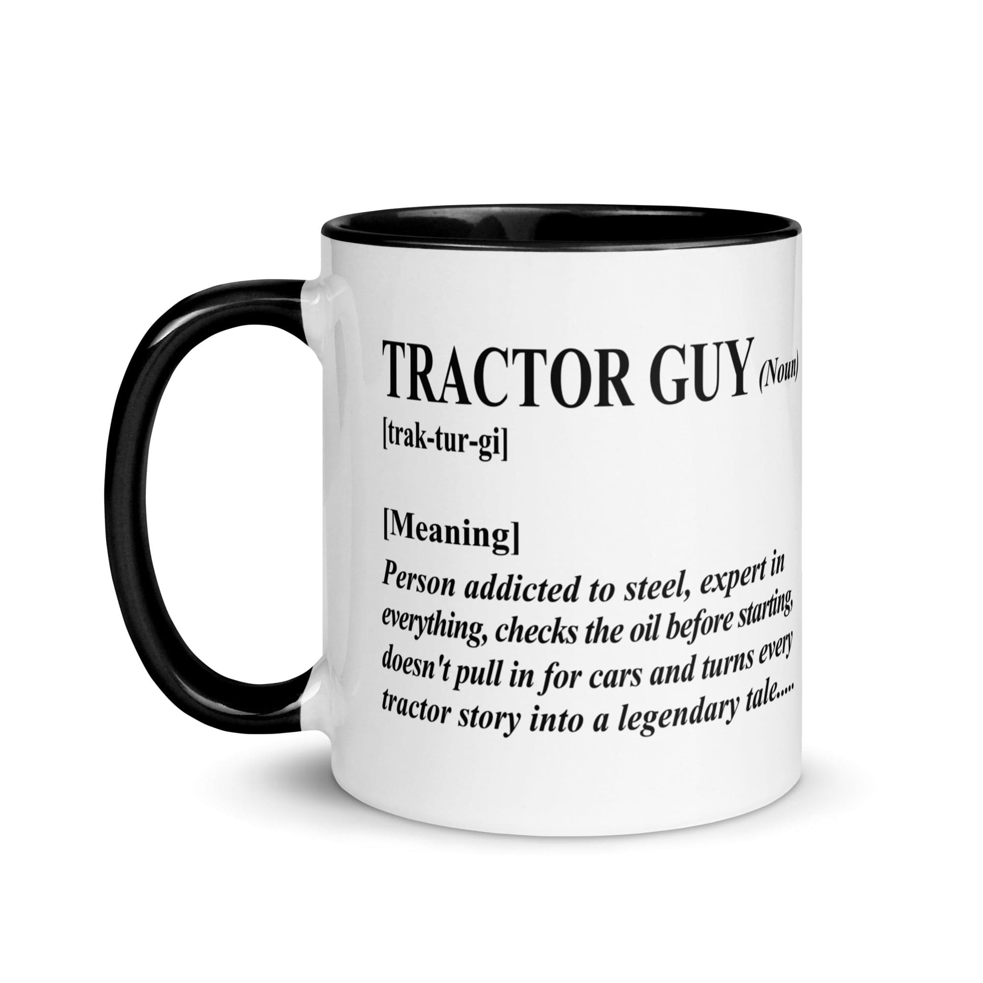 The Tractors Mugs Store Tractor Guy Mug with Color Inside Quality Farmers Merch