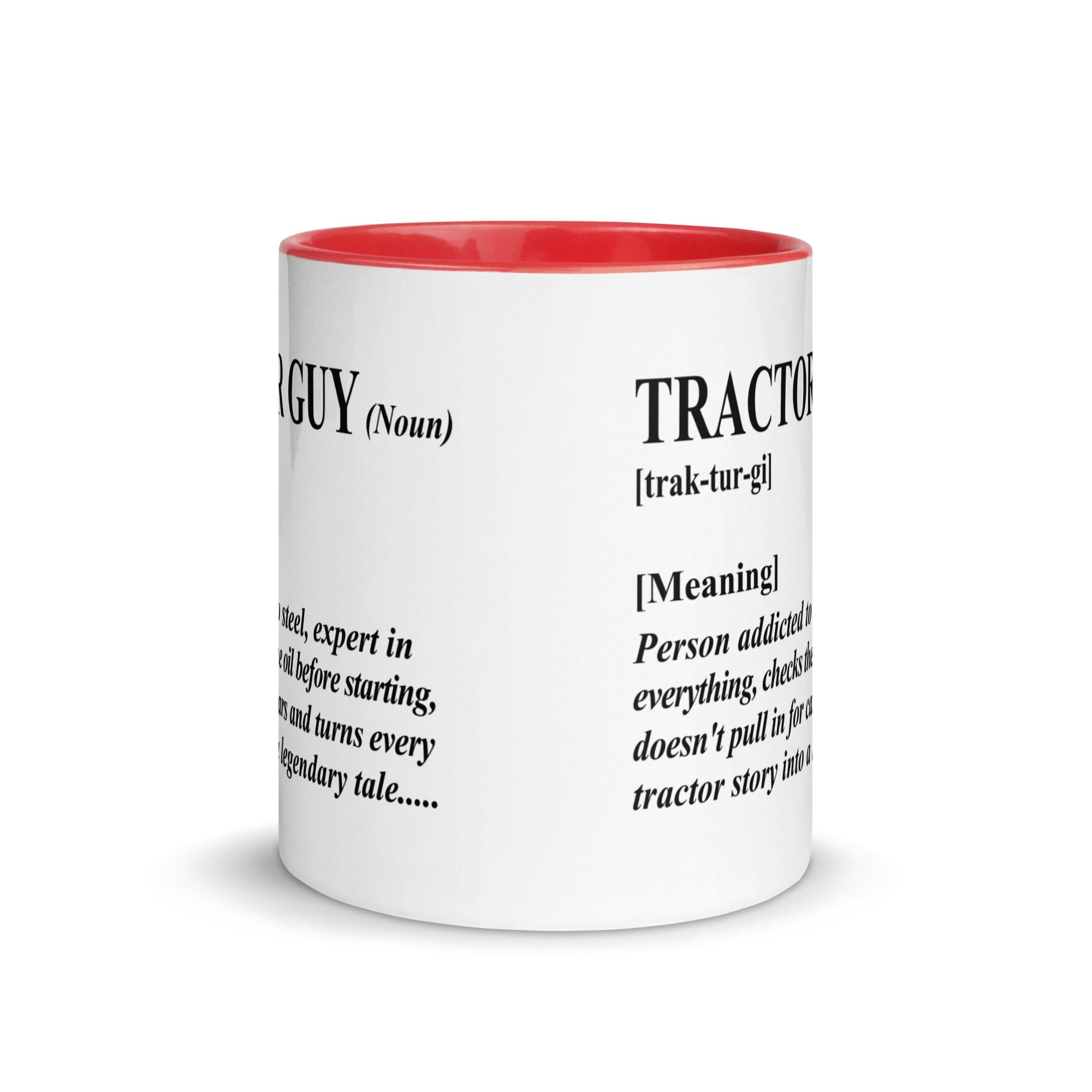 The Tractors Mugs Store Tractor Guy Mug with Color Inside Quality Farmers Merch