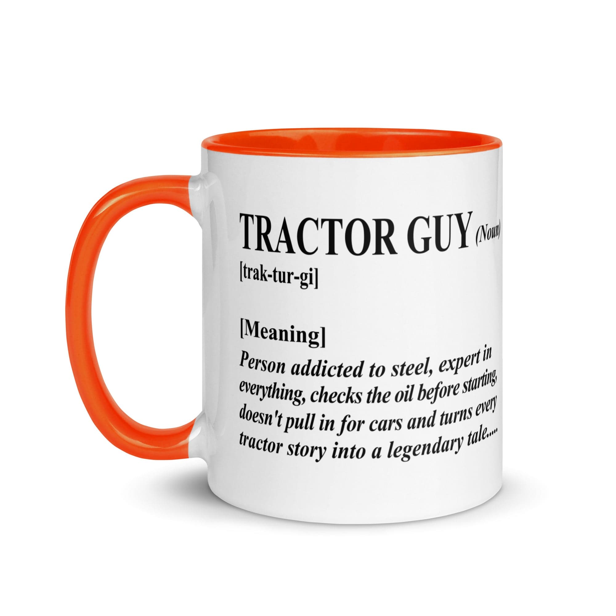 The Tractors Mugs Store Tractor Guy Mug with Color Inside Quality Farmers Merch