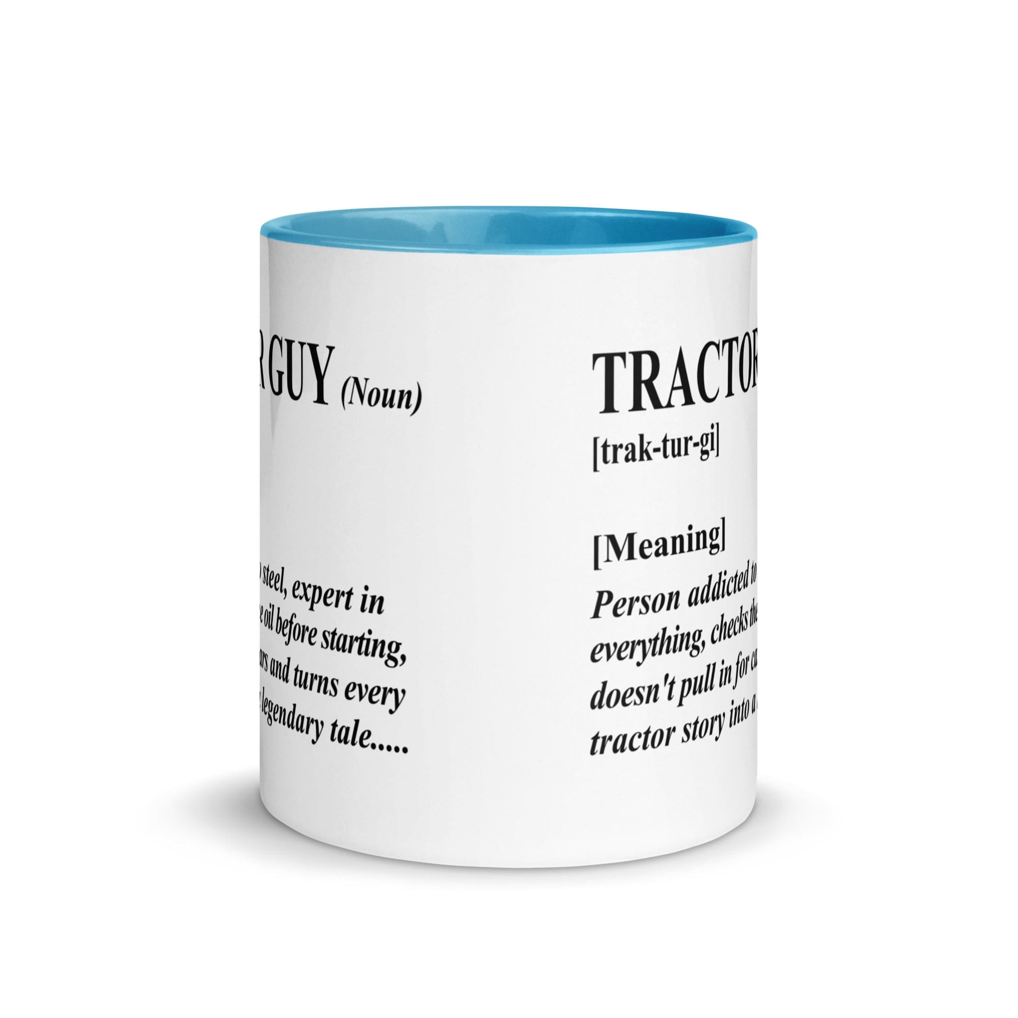 The Tractors Mugs Store Tractor Guy Mug with Color Inside Quality Farmers Merch