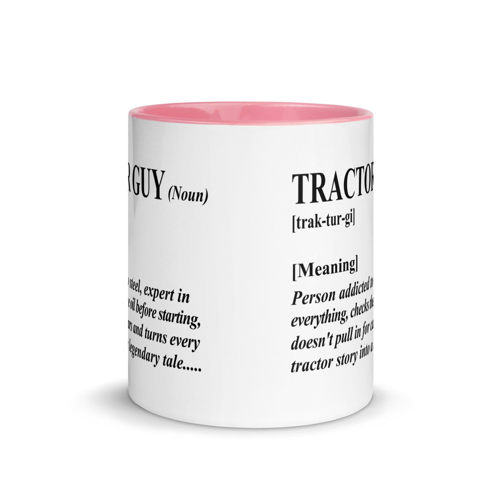 The Tractors Mugs Store Tractor Guy Mug with Color Inside Quality Farmers Merch