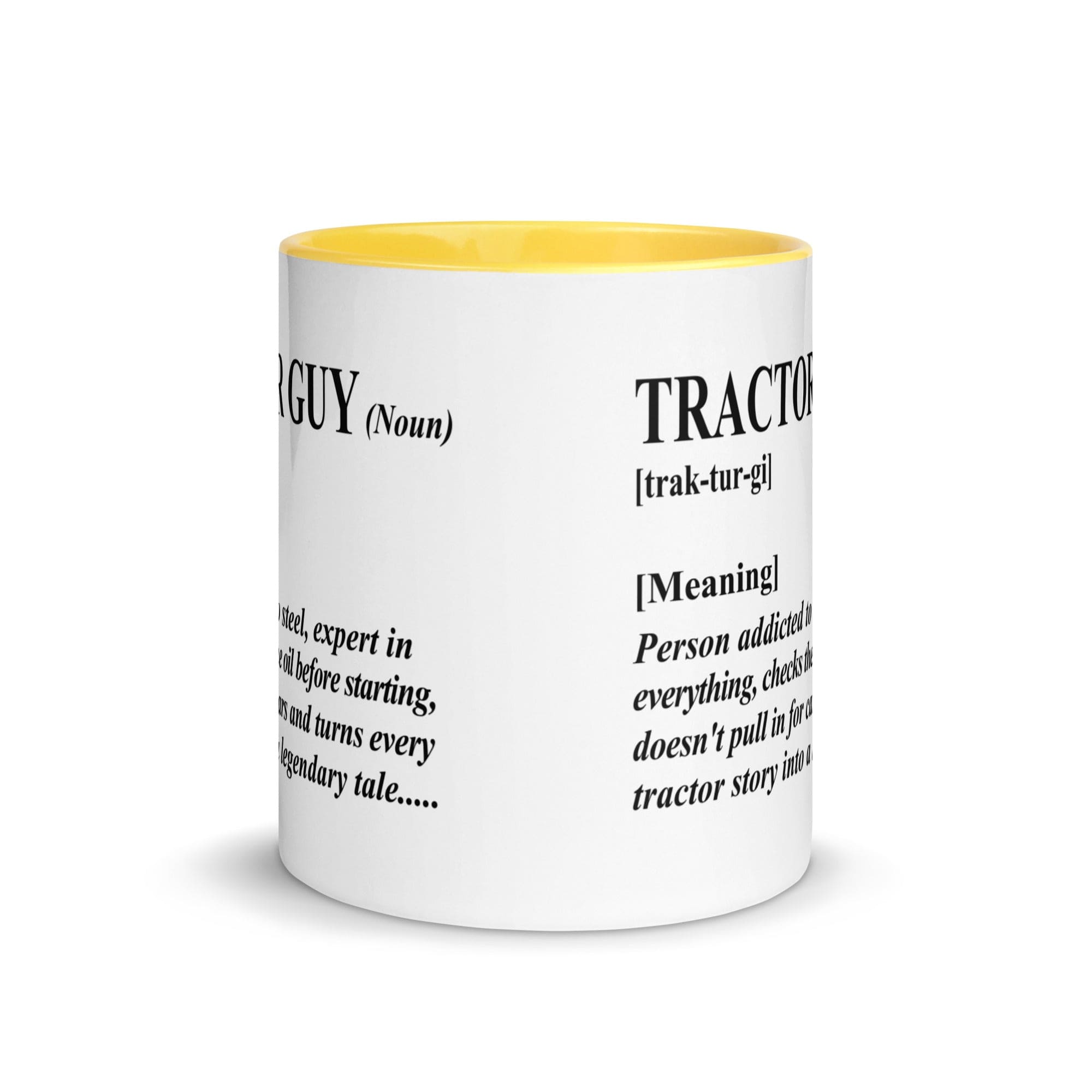 The Tractors Mugs Store Tractor Guy Mug with Color Inside Quality Farmers Merch