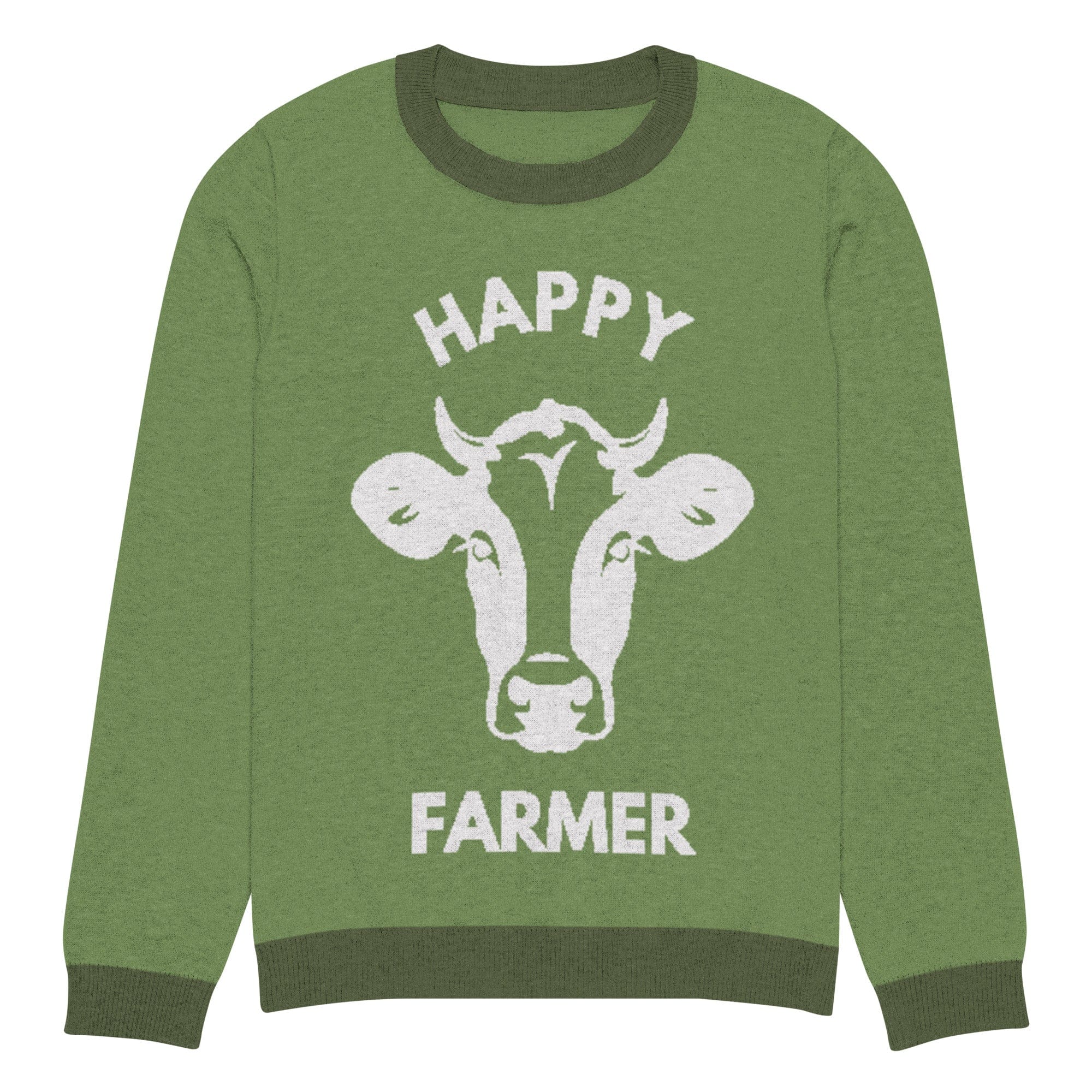 The Tractors Mugs Store XL Happy Cattle Farmer Knitted crew neck sweater Quality Farmers Merch