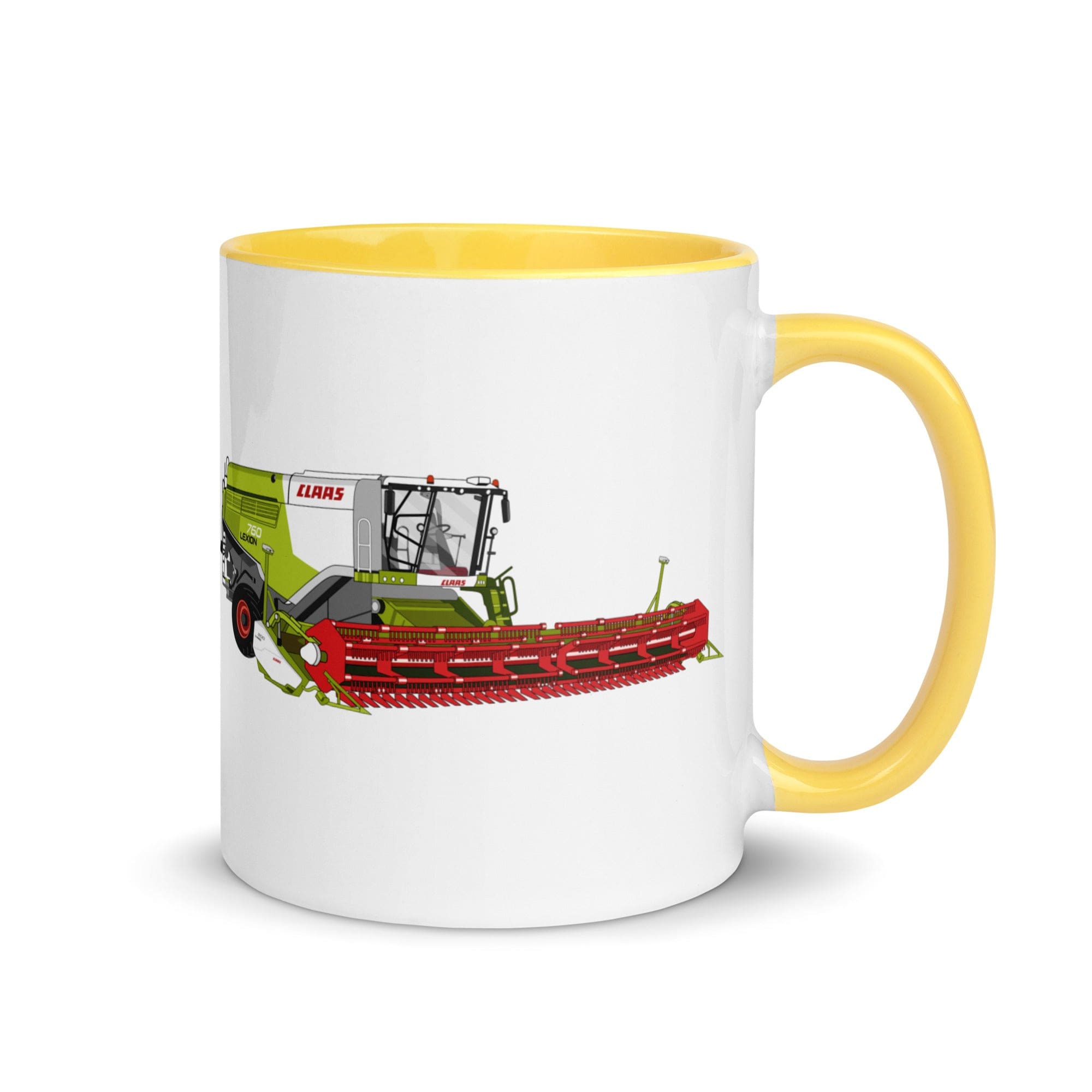The Tractors Mugs Store Yellow Class Lexion 760 TT Mug with Color Inside Quality Farmers Merch