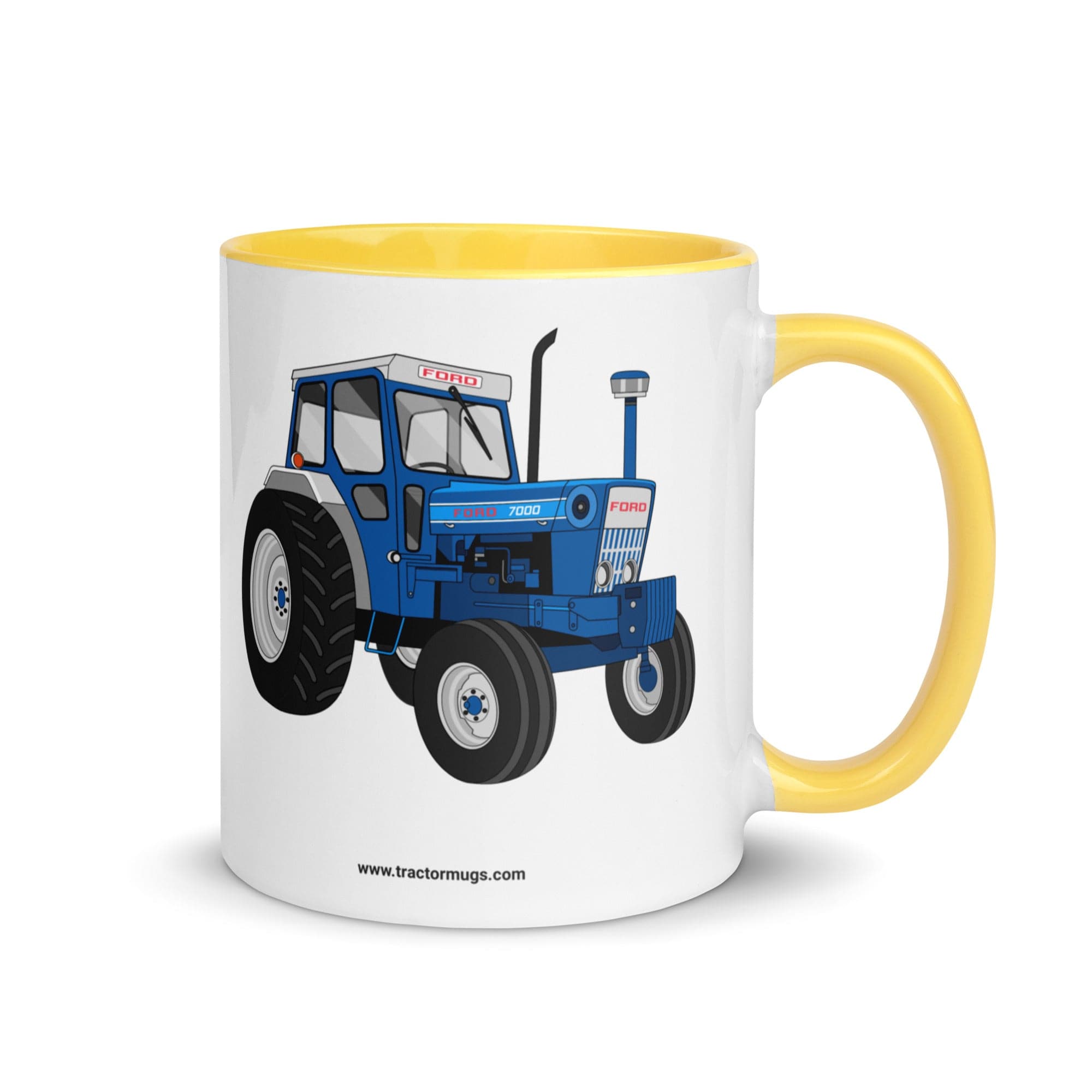 The Tractors Mugs Store Yellow Ford 7000 | Mug with Color Inside Quality Farmers Merch