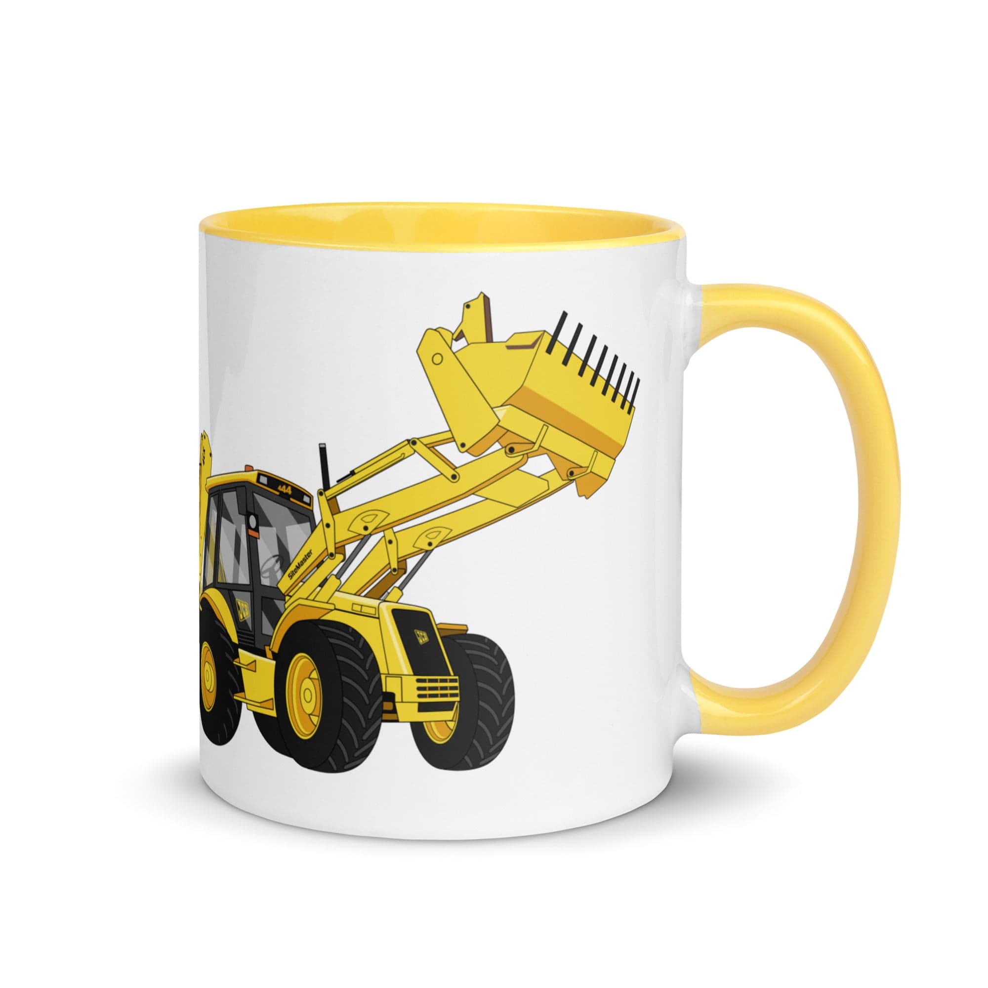 The Tractors Mugs Store Yellow JCB 4CX Project 8 | Mug with Color Inside Quality Farmers Merch