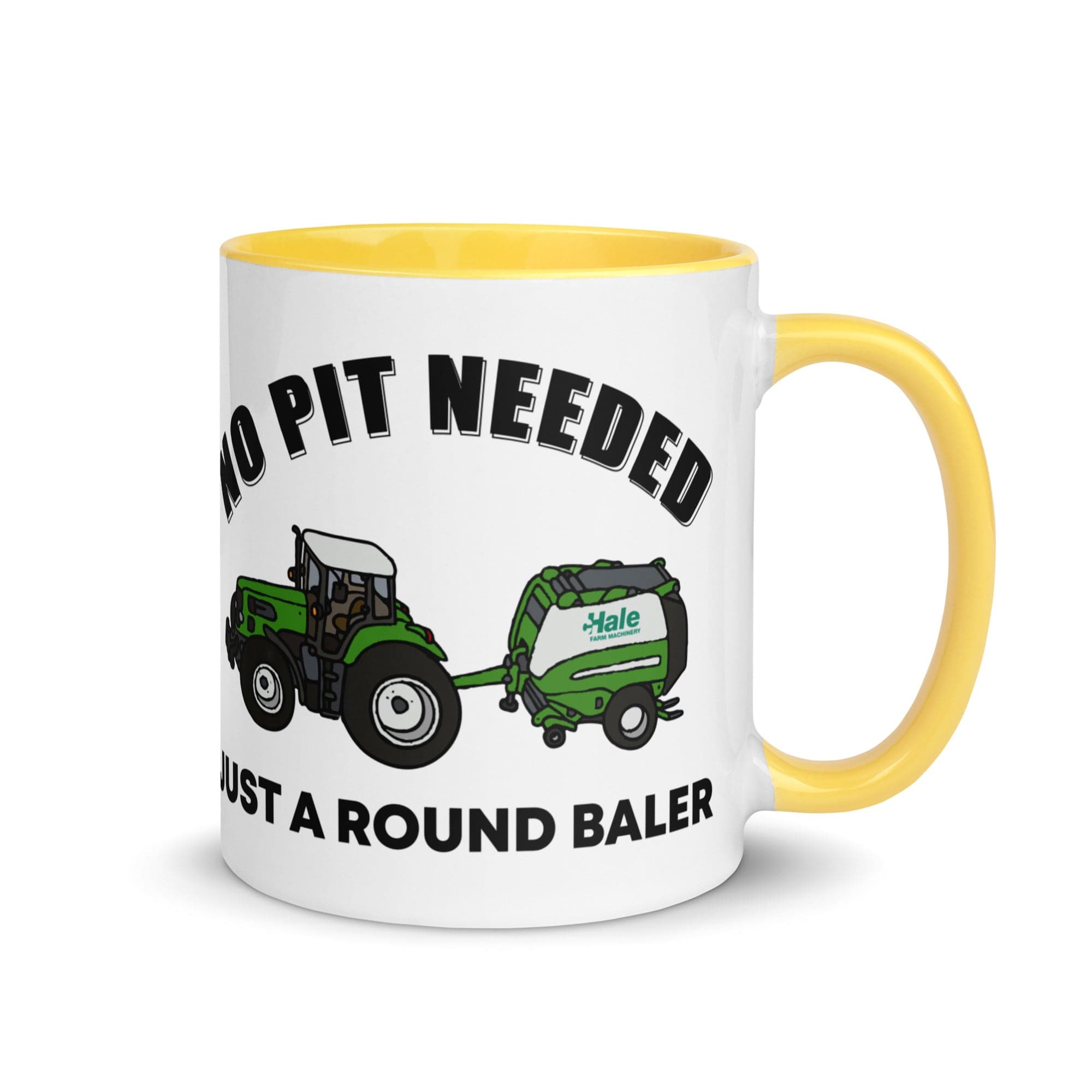 The Tractors Mugs Store Yellow No Pit Needed Mug with Color Inside Quality Farmers Merch