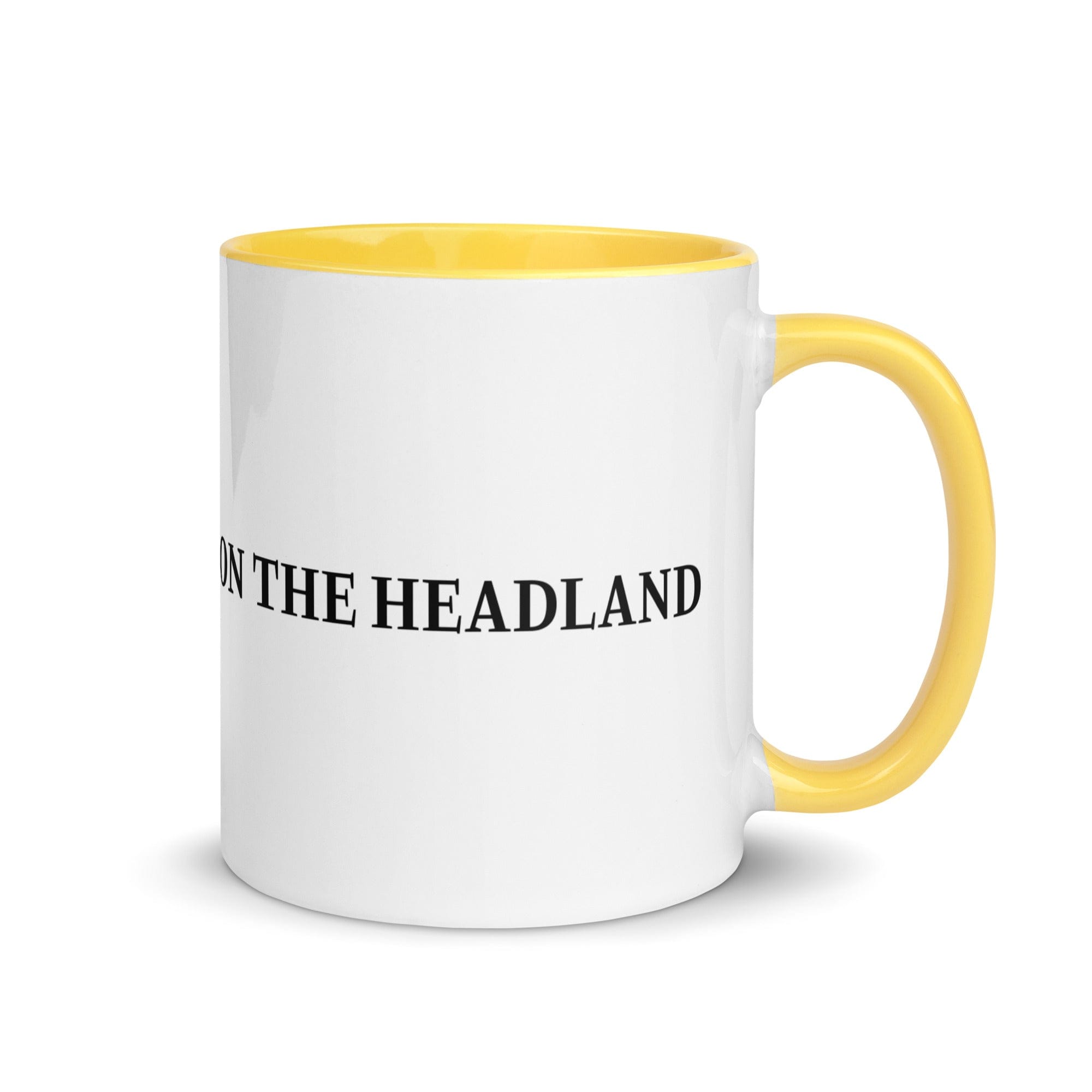 The Tractors Mugs Store Yellow On the Headland Mug with Color Inside Quality Farmers Merch