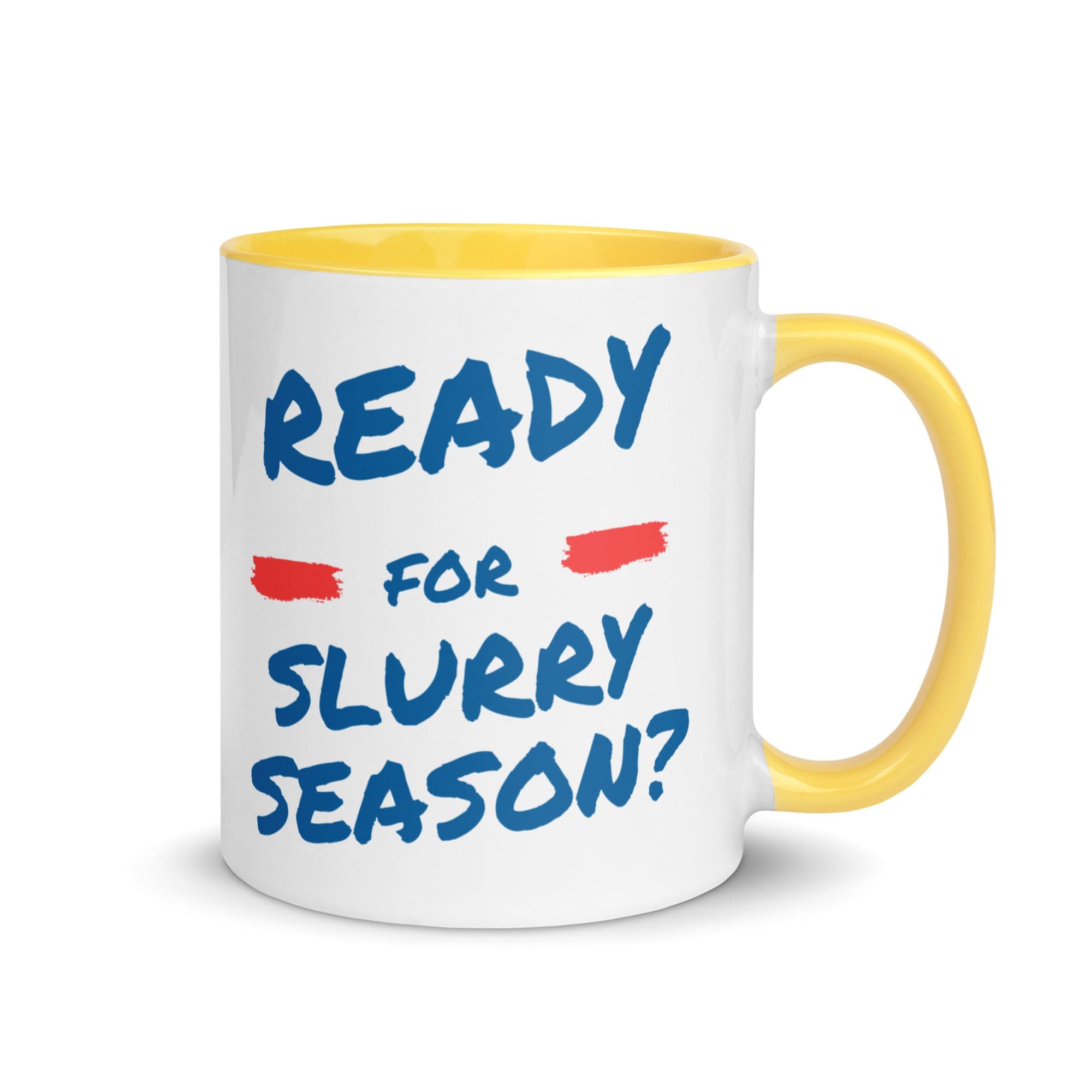 The Tractors Mugs Store Yellow Ready for the Slurry? Mug with Color Inside Quality Farmers Merch