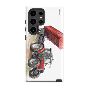 Furrow & Fields Tough case for Samsung® Matte / Samsung Galaxy S24 Ultra Massey Ferguson 6180 Watercolor | Tough case for Samsung® Quality Farmers Merch