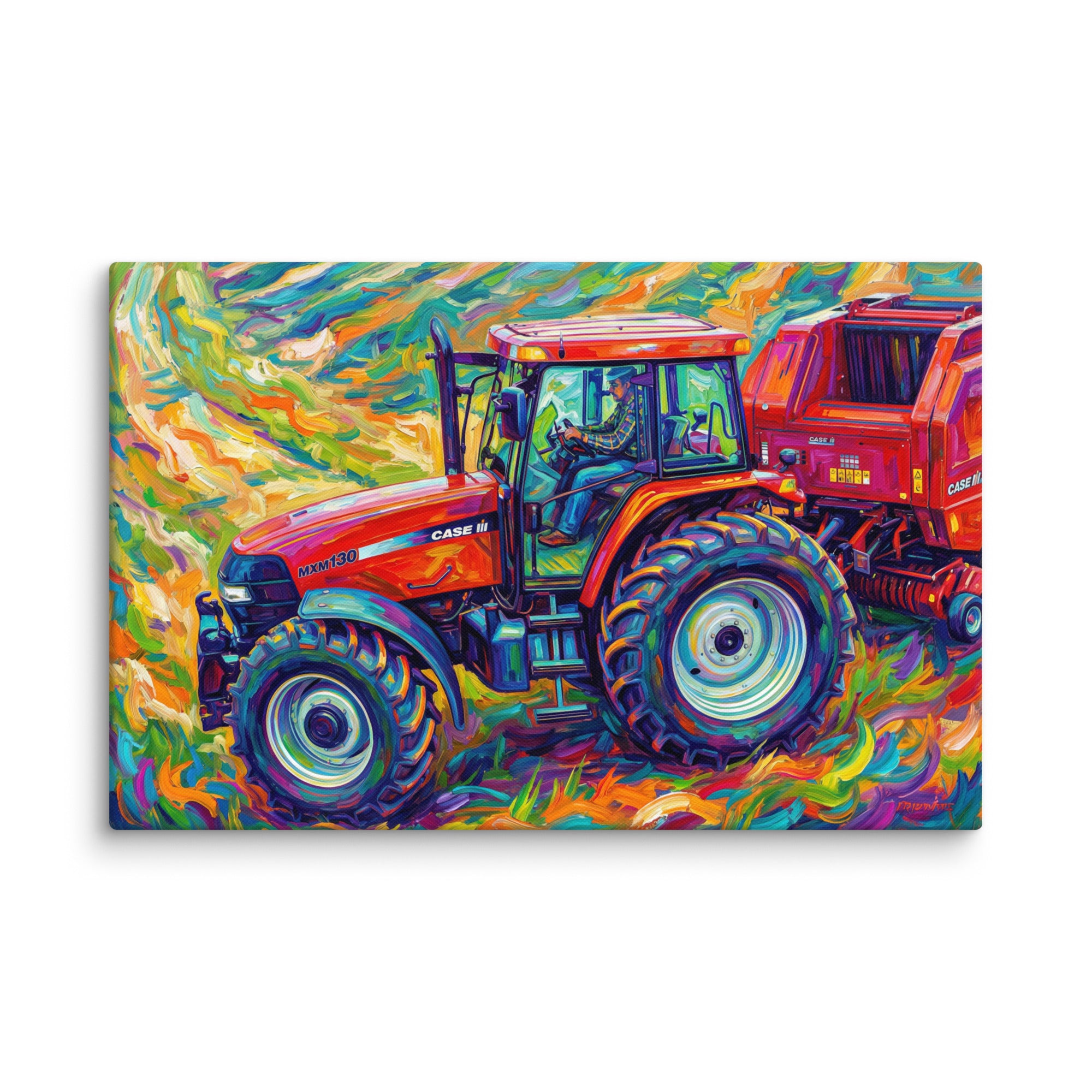 Case 26″×40″ CASE MX 130 | Splash Art Canvas Quality Farmers Merch