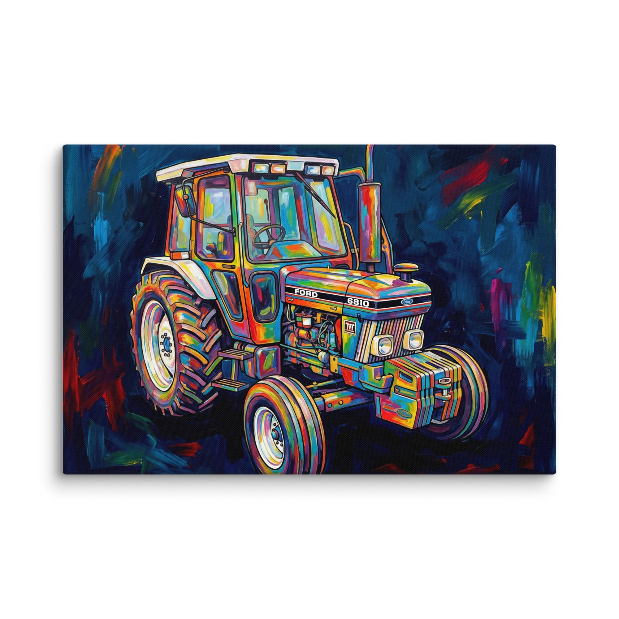 Ford 16″×24″ Ford 6810 2WD | Splash Art Canvas Canvas Quality Farmers Merch