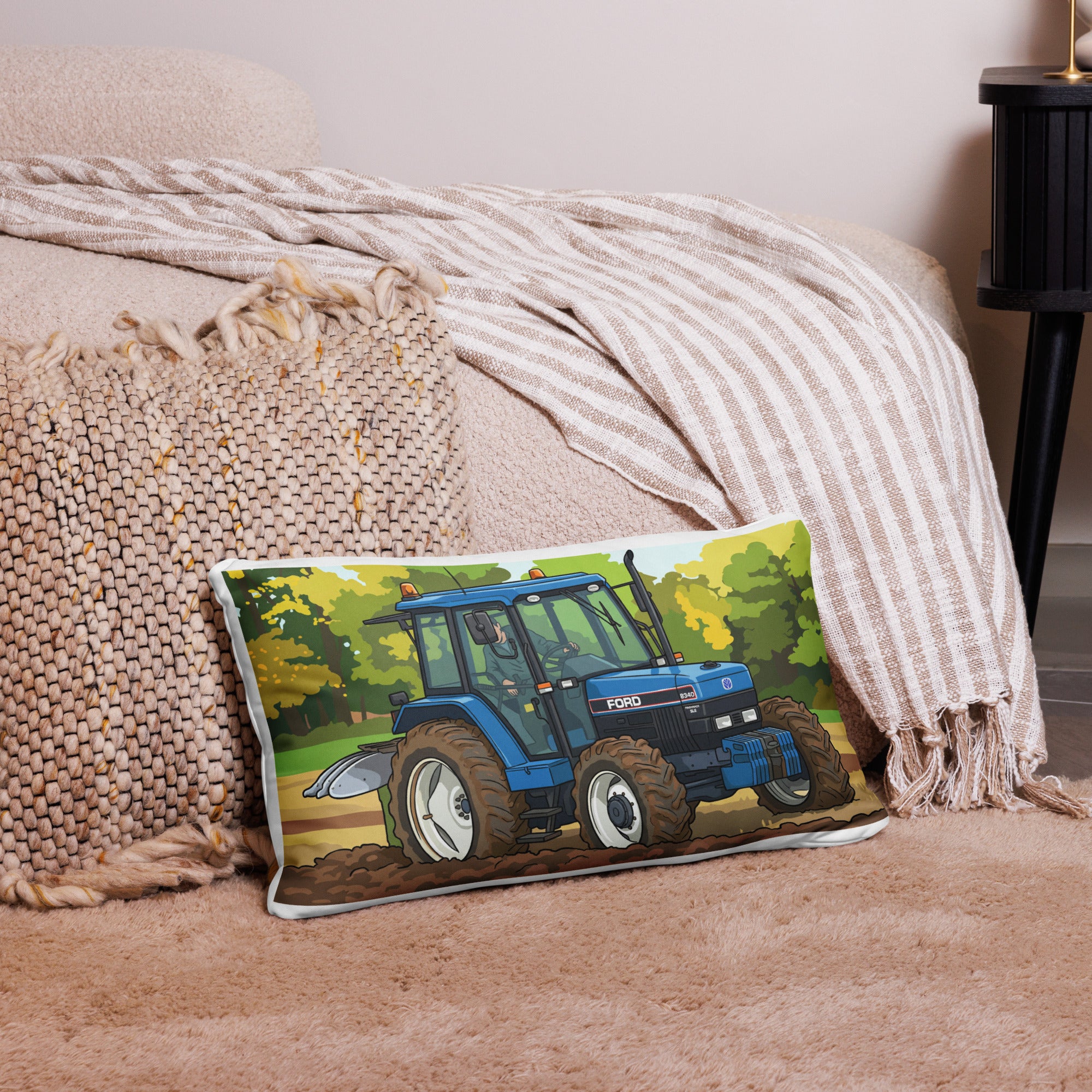 Ford 20″×12″ Ford 8340 Ploughing | Pillow Case Quality Farmers Merch