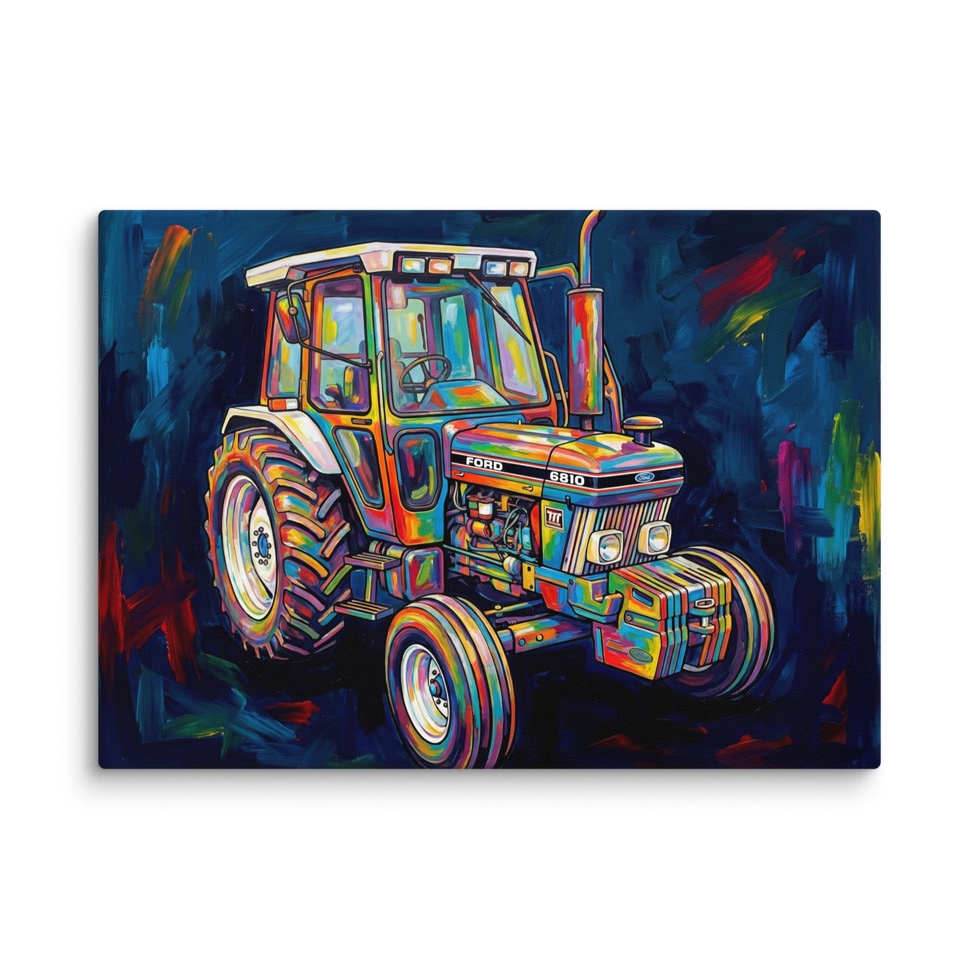 Ford 20″×28″ Ford 6810 2WD | Splash Art Canvas Canvas Quality Farmers Merch