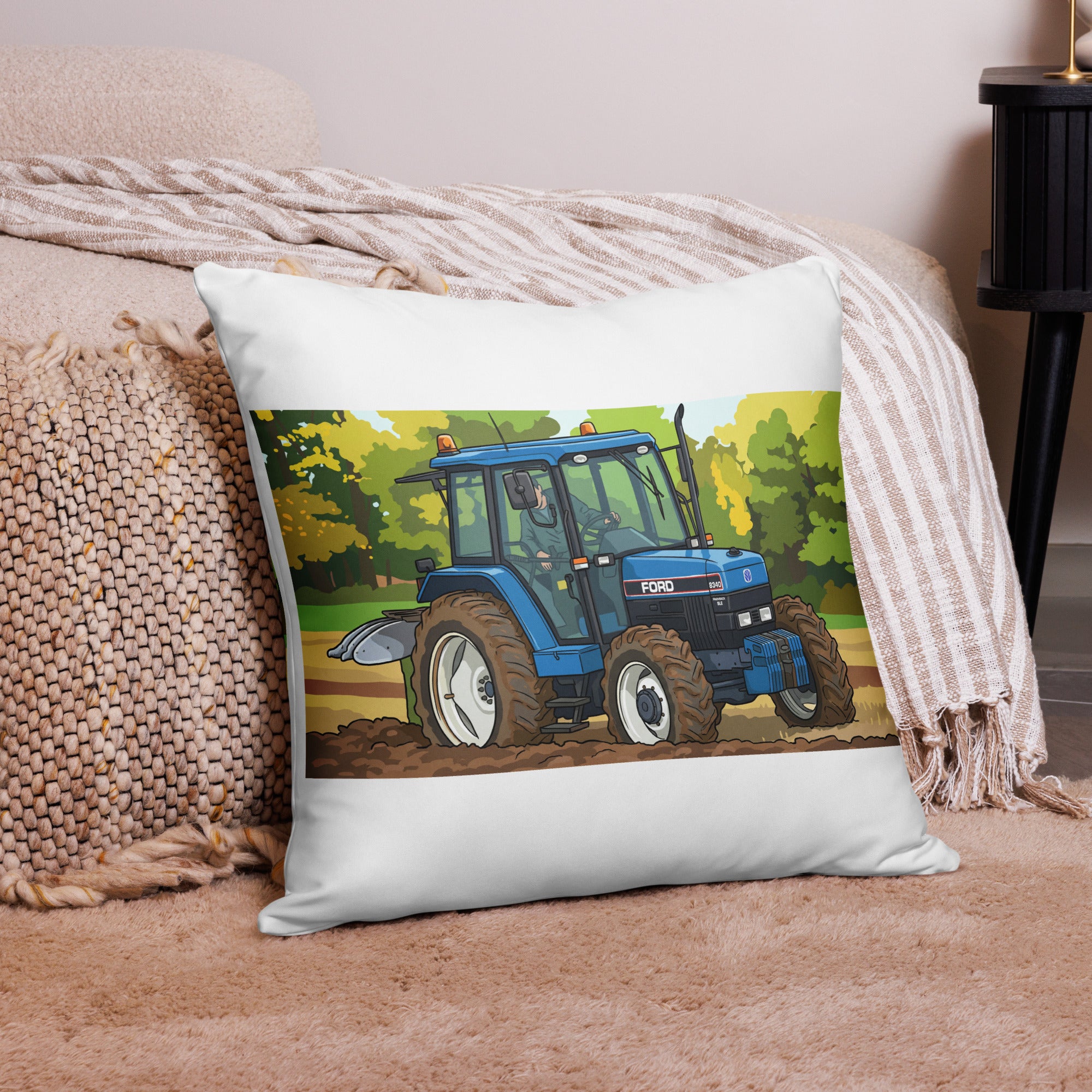 Ford 22″×22″ Ford 8340 Ploughing | Pillow Case Quality Farmers Merch