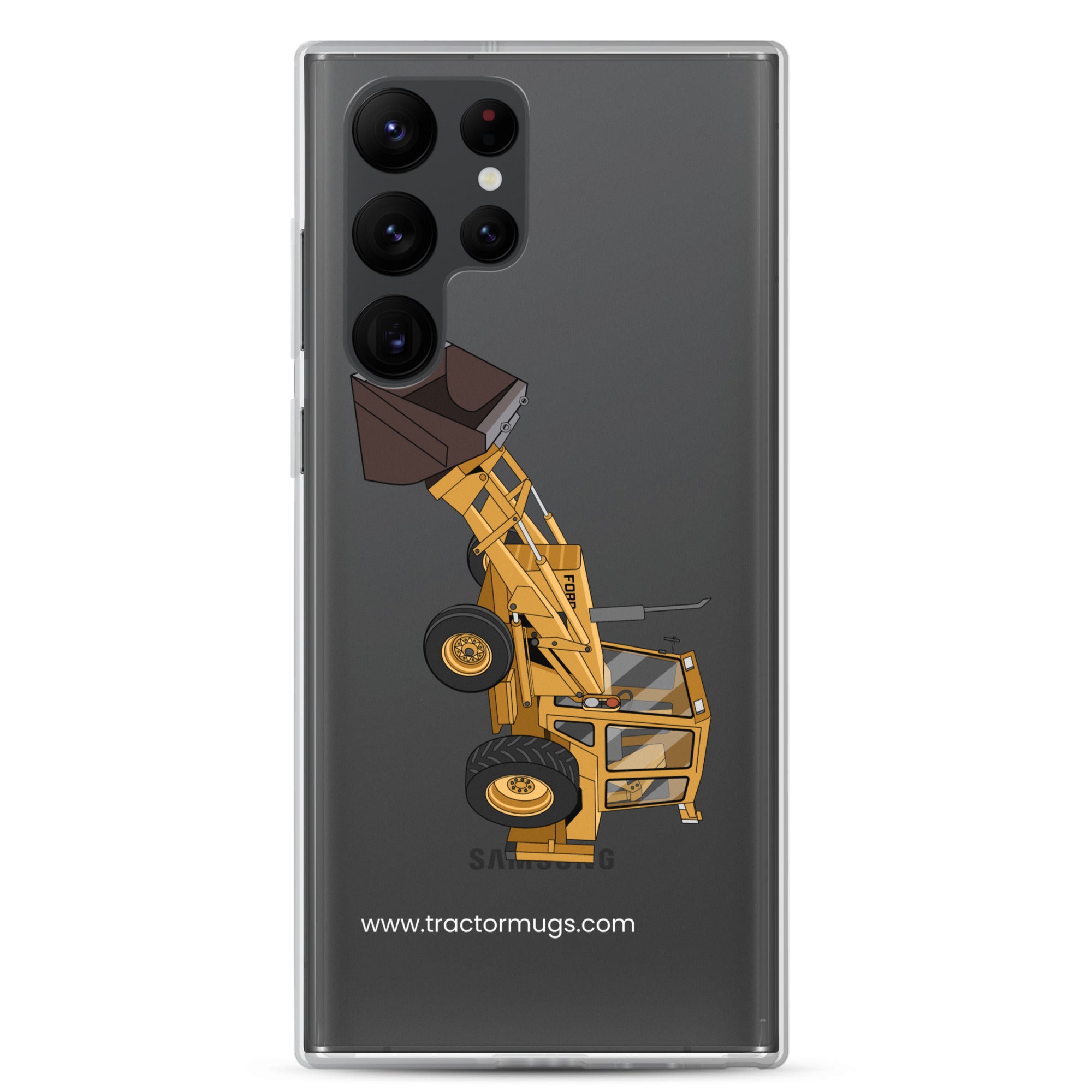 Ford Clear Case for Samsung® Samsung Galaxy S22 Ultra Ford 550 Backhoe | Clear Case for Samsung® Quality Farmers Merch