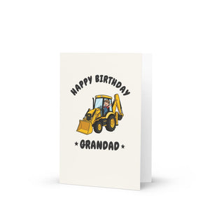 Happy Birthday Grandad JCB 3CX | Kids Greeting Card