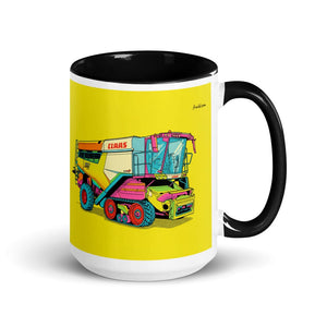 CLAAS Lexion 8600 TerraTrac Pop Art | 15 oz Mug with Color Inside - Black
