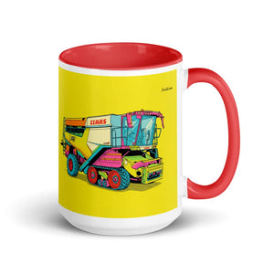 CLAAS Lexion 8600 TerraTrac Pop Art | 15 oz Mug with Color Inside - Red