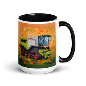 CLAAS Lexion 8600 TerraTrac Splash Art | 15 oz Mug with Color Inside - Black