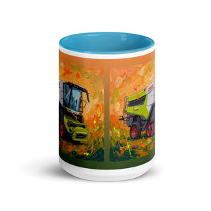 CLAAS Lexion 8600 TerraTrac Splash Art | 15 oz Mug with Color Inside - side view