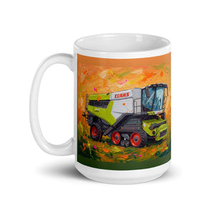 CLAAS Lexion 8600 TerraTrac Splash Art | White Glossy Mug - view 3