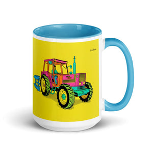 Fiat 1880 Pop Art | 15 oz Mug with Color Inside - Blue