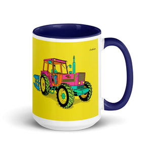 Fiat 1880 Pop Art | 15 oz Mug with Color Inside - Dark Blue