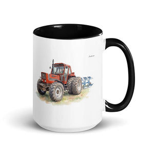 Fiat 1880 Watercolor | 15 oz Mug with Color Inside - Black